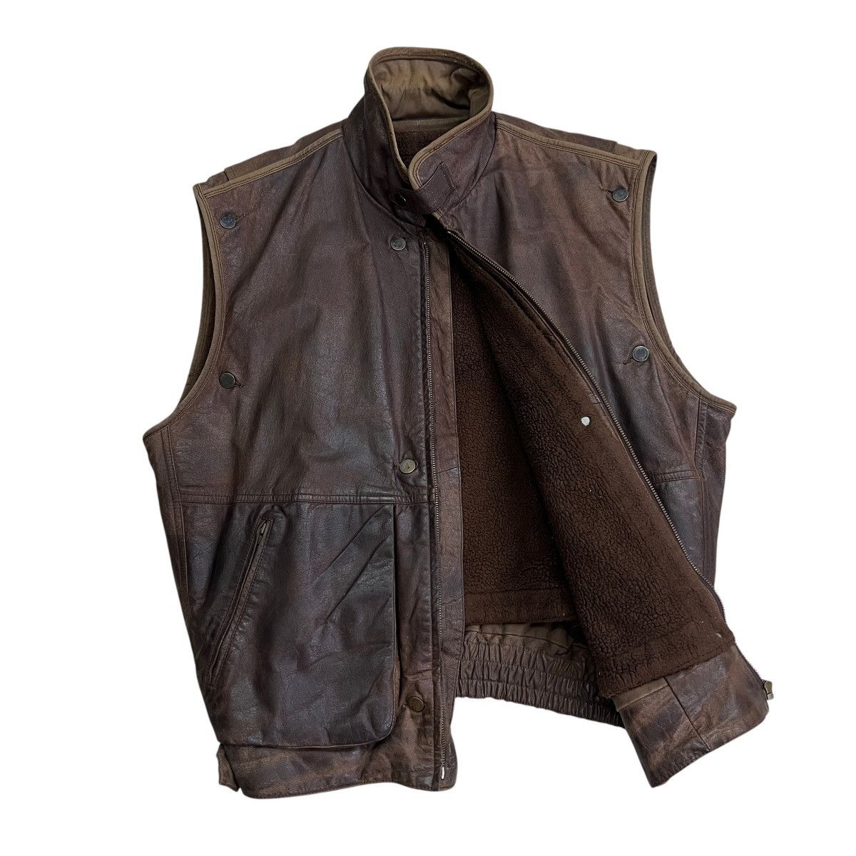 Issey Miyake 🔥 80s Issey Miyake Men Cargo Cowhide Leather shearling liner Size US M / EU 48-50 / 2 - 3 Thumbnail