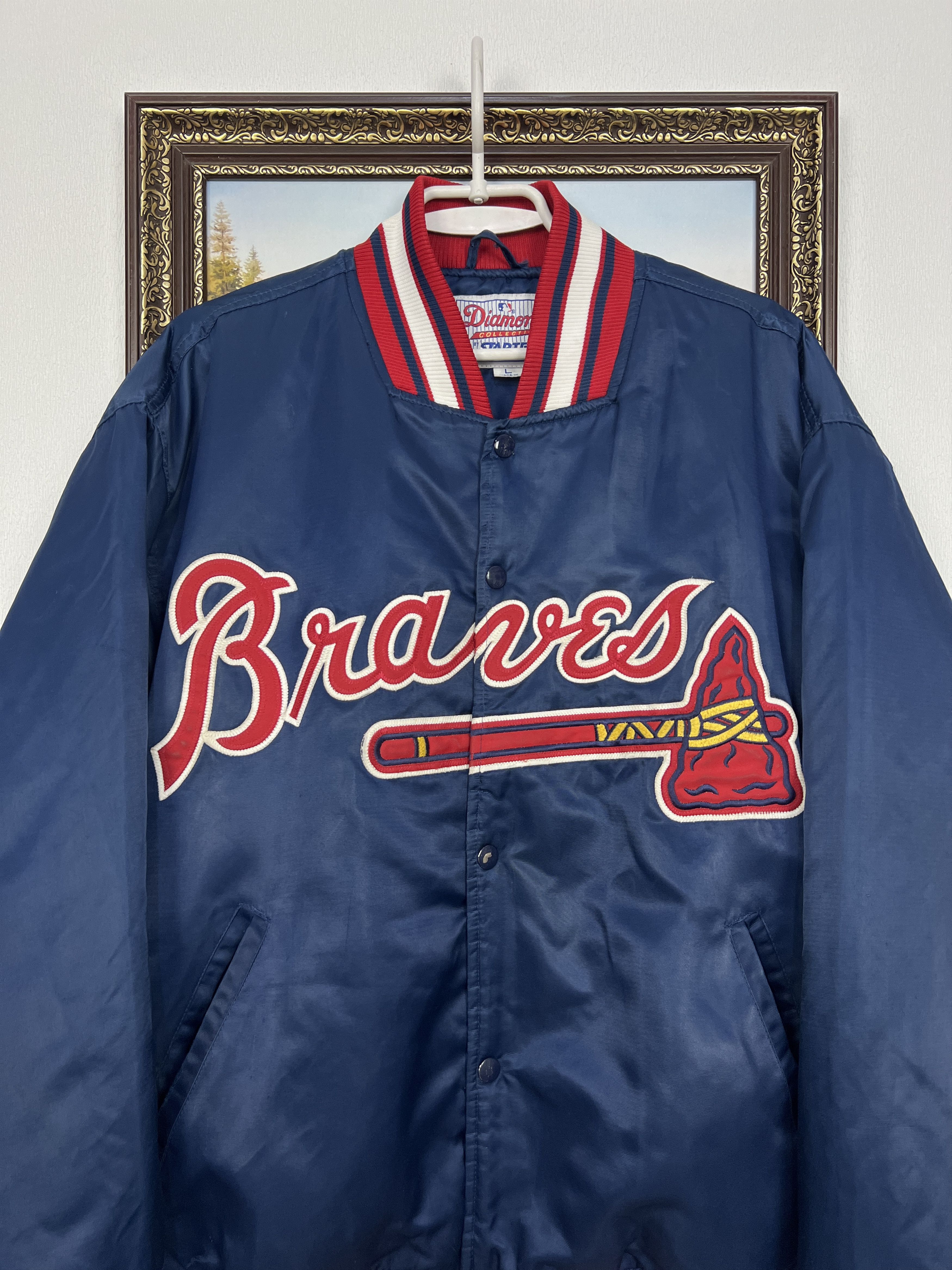 Starter Vintage 90's Starter MLB Atlanta Braves Starter Satin Bomber Size US L / EU 52-54 / 3 - 2 Thumbnail