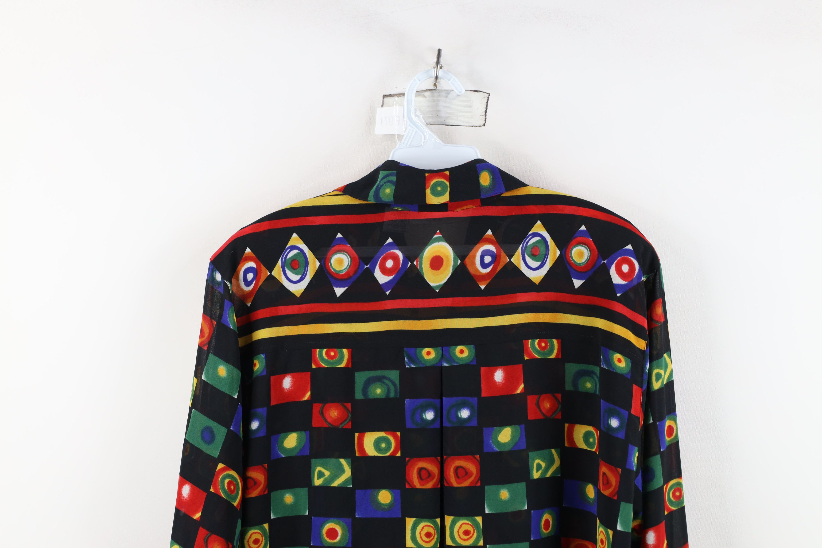 Vintage Vintage 90s Streetwear Geometric Collared Button Shirt Size M / US 6-8 / IT 42-44 - 11 Thumbnail