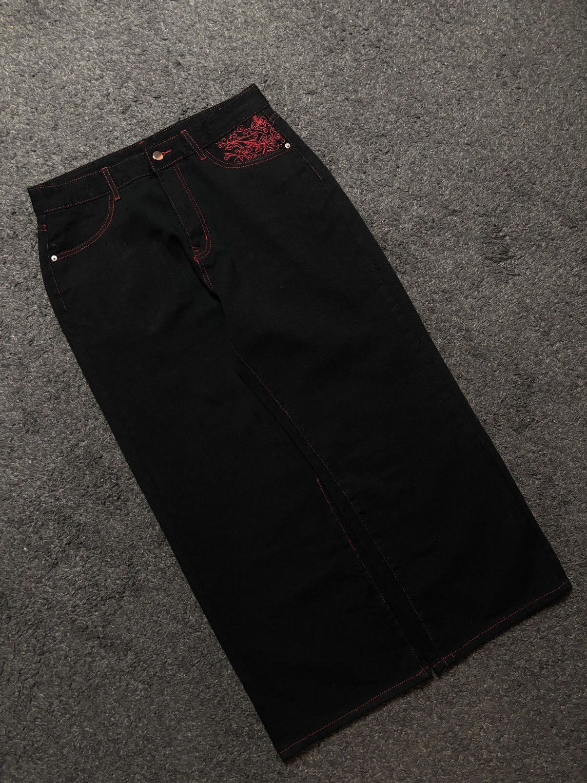 Jean × Vintage Vintage very rare cross wings medieval red black baggy jeans Size US 34 / EU 50 - 18 Thumbnail