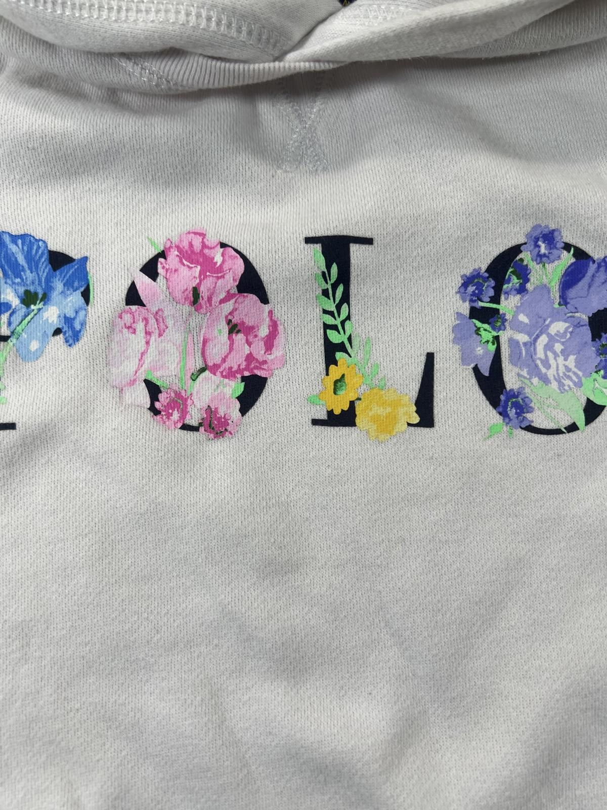 Polo Ralph Lauren Polo Ralph Lauren White Hoodie Dress with Floral Youth Small Size S / US 4 / IT 40 - 2 Thumbnail