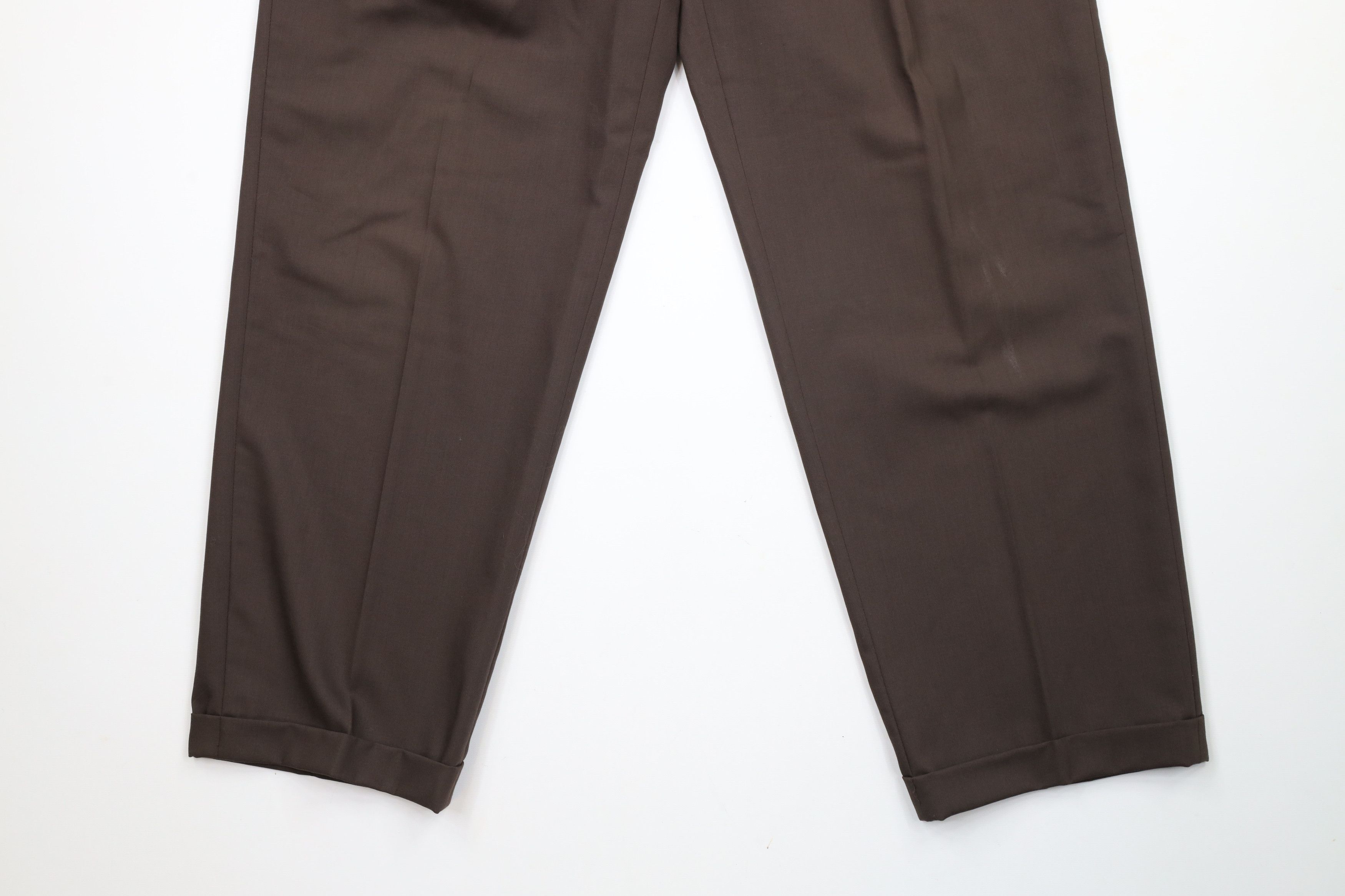 Vintage Vintage 90s Streetwear Wool Wide Leg Chino Pants Brown Size US 34 / EU 50 - 4 Thumbnail