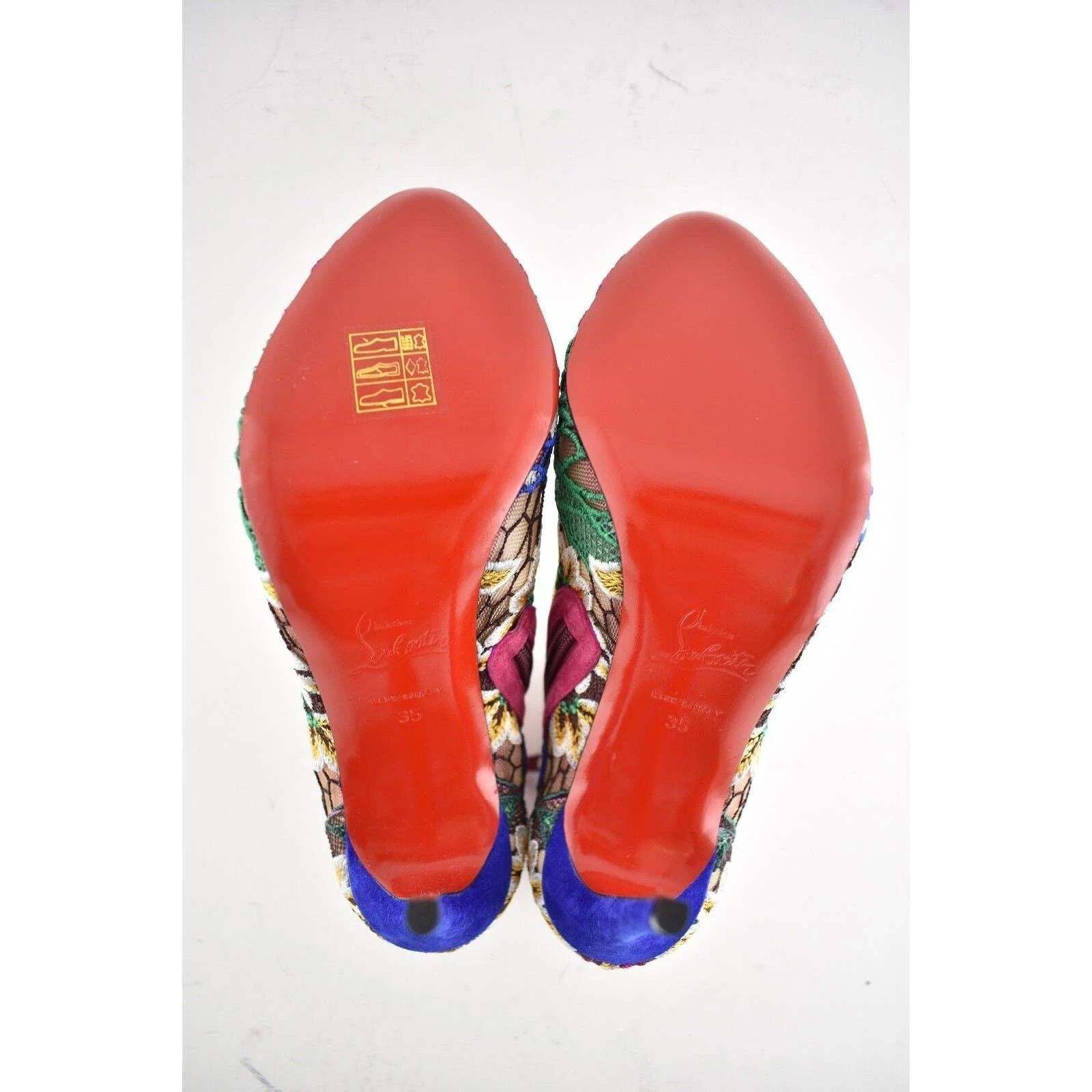Christian Louboutin Christian Louboutin Miss Tennis 100 Multicolor Mesh Lace Size US 5 / IT 35 - 12 Thumbnail