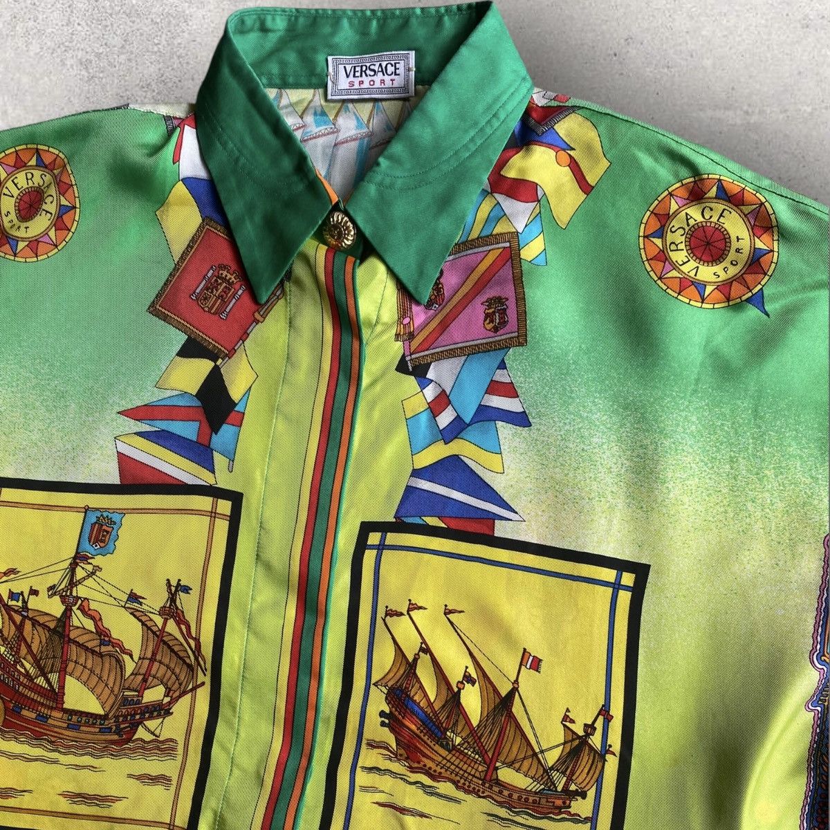 Versace Vintage Silk Versace Sport Sailing Oversize Shirt Size S / US 4 / IT 40 - 2 Thumbnail