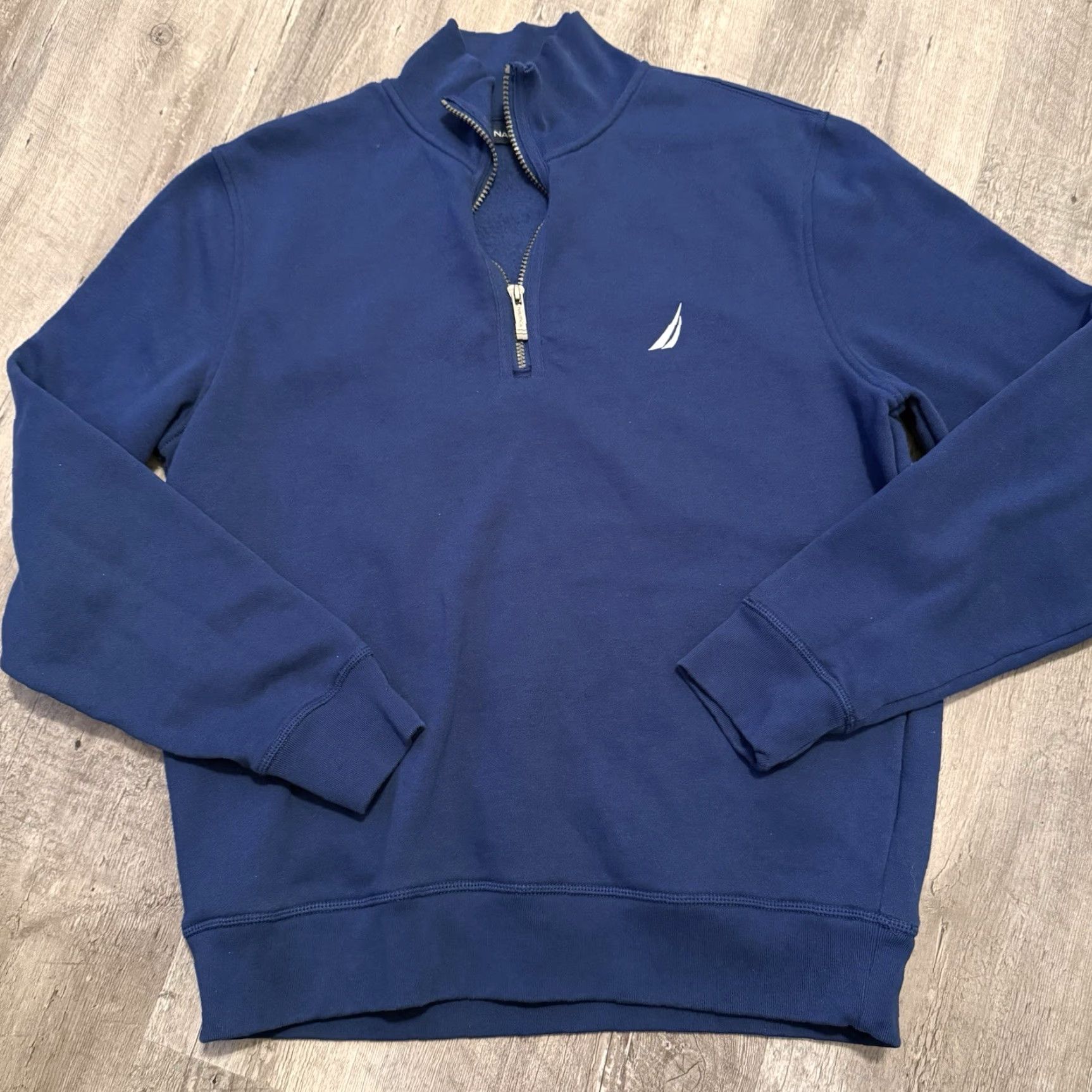 Nautica NAUTICA 1/4 Zip Sweatshirt Mens Sz Medium Blue Pullover Logo Mock Collar Size US M / EU 48-50 / 2 - 7 Thumbnail