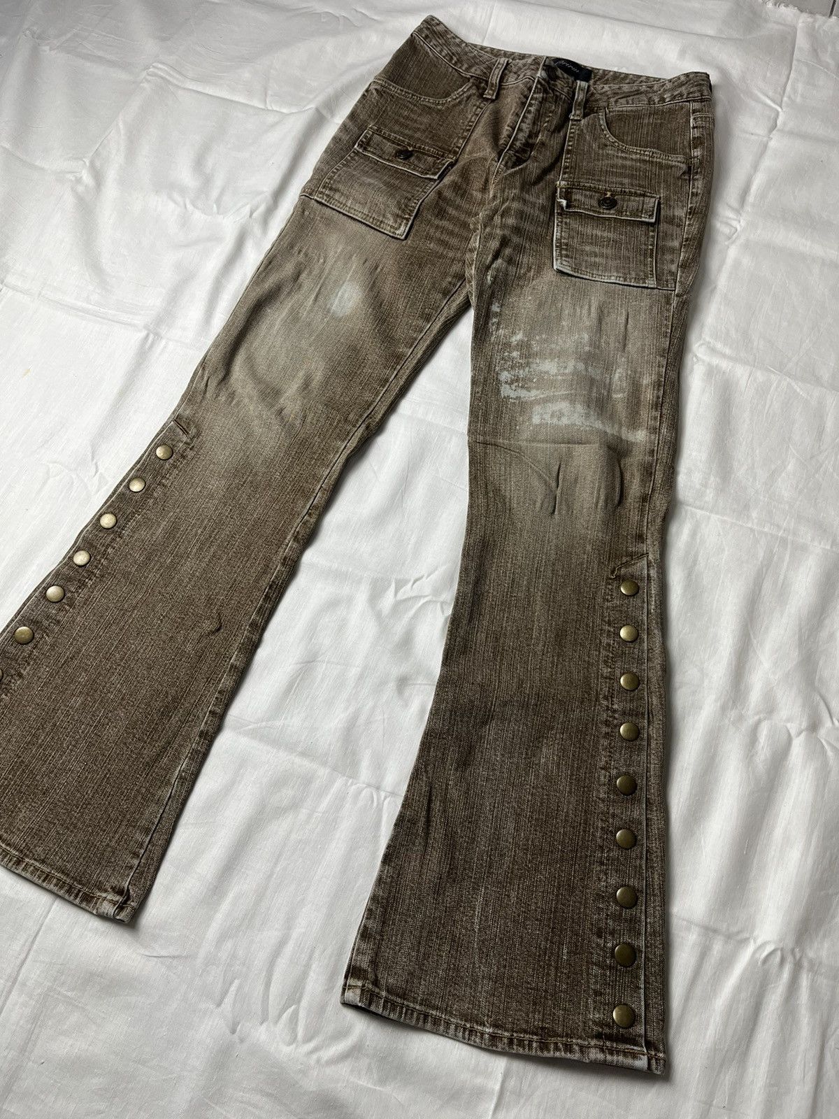If Six Was Nine Oririn Baker Double Pocket Button Bootcut Jeans Size 28" / US 6 / IT 42 - 3 Thumbnail