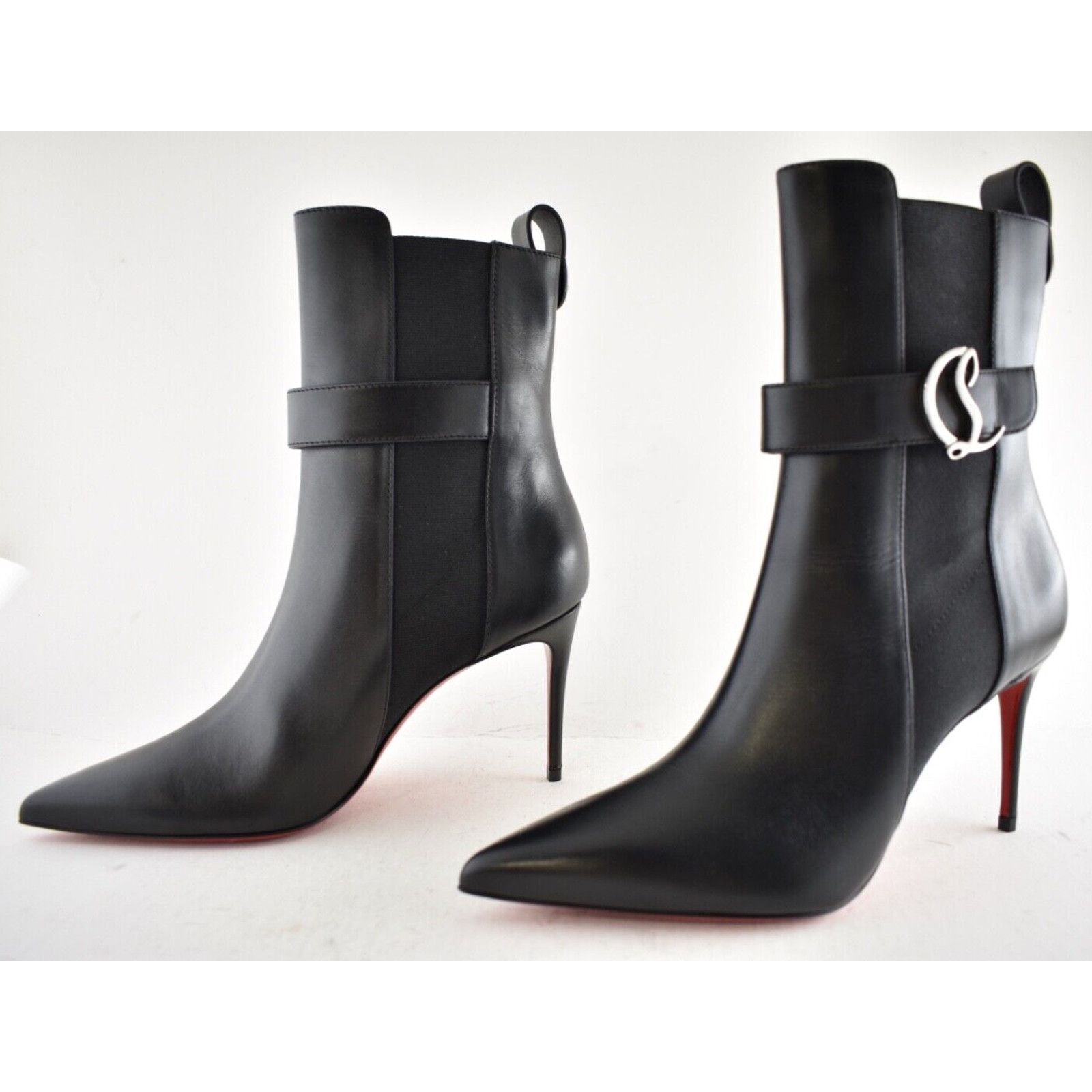 Christian Louboutin Christian Louboutin SO CL Chelsea Booty 85 Black Leather Size US 7.5 / IT 37.5 - 12 Thumbnail