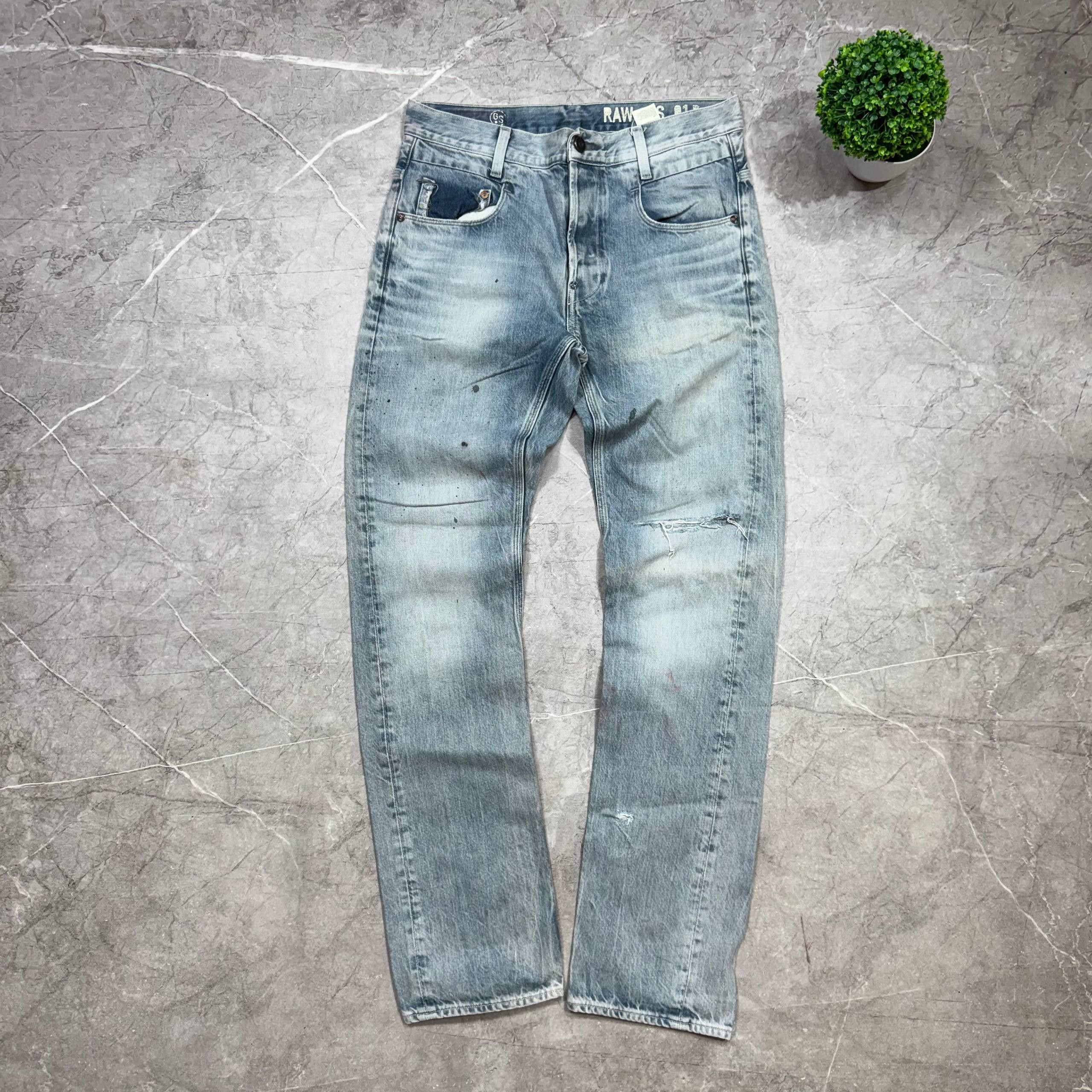 G-Star G-Star Raw Big Logo Denim Baggy Faded Y2K Jeans Mens Size Size US 33 - 11 Thumbnail
