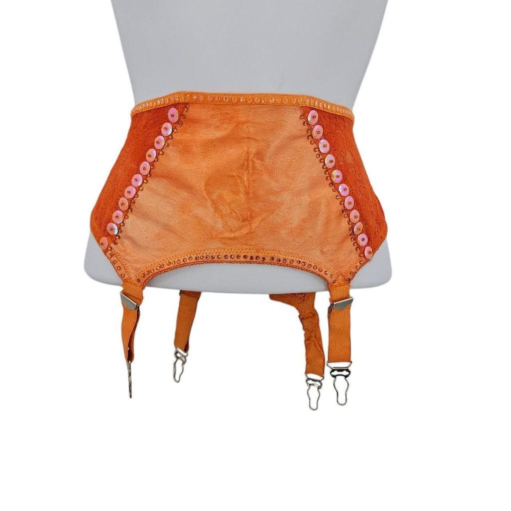1950's garter belts Vintage Vintage Orange 1950s-1960s Rhinestone Sequin Garter Belt