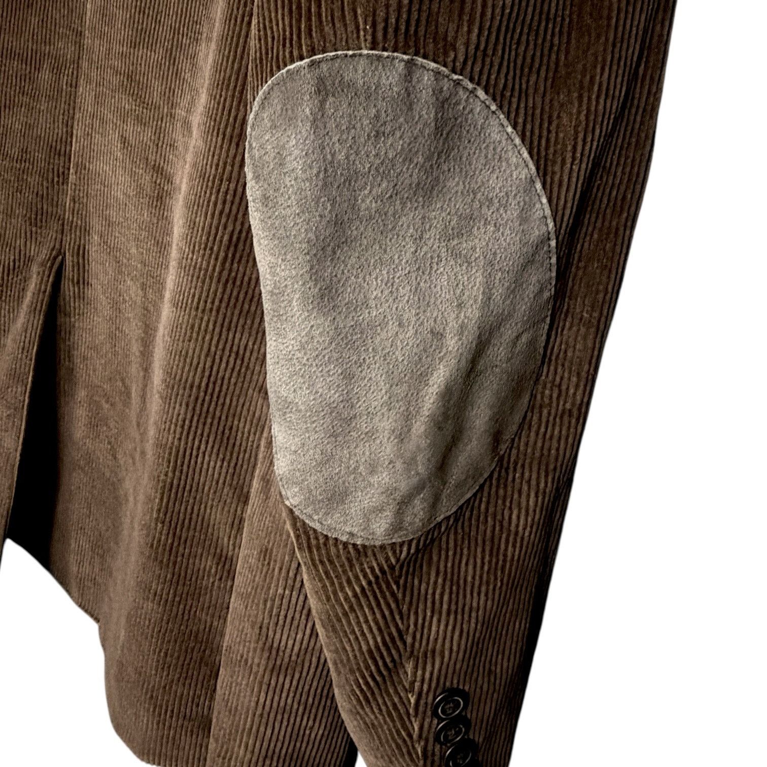 Stafford Stafford Mens Blazer 44R Brown Corduroy Academia Elbow Patch Size 44R - 10 Thumbnail
