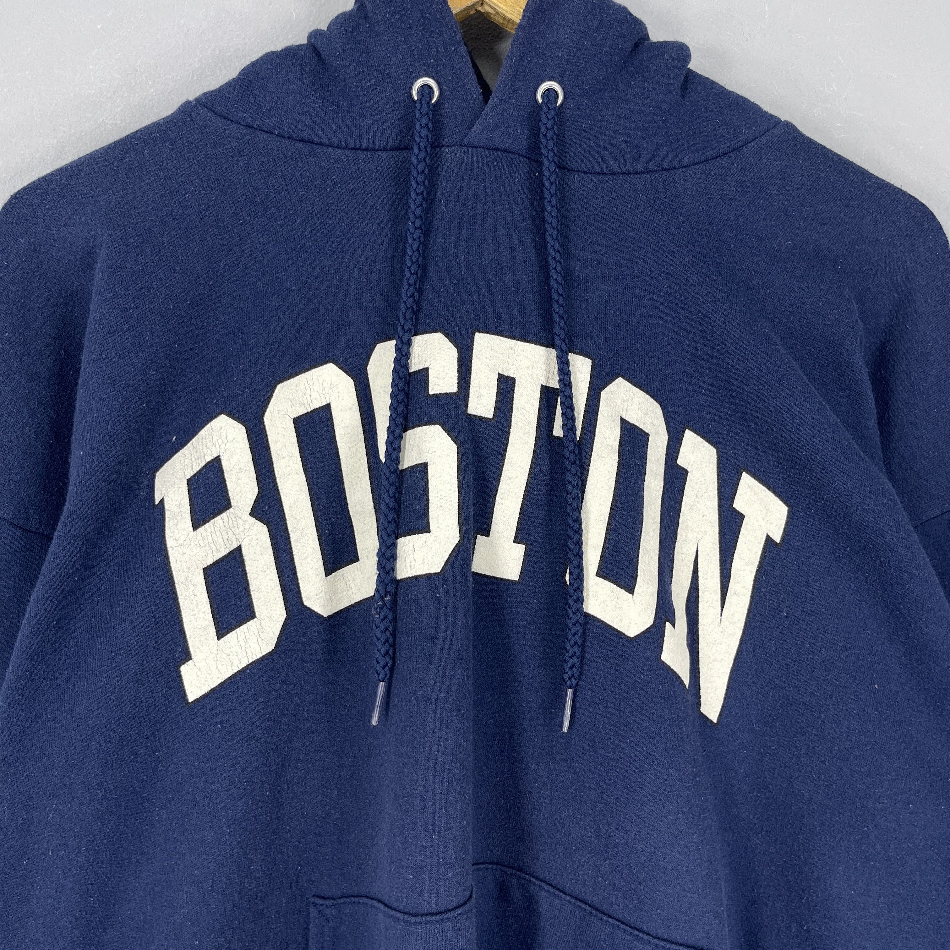 Vintage Vintage 90s BOSTON Spellout Printed Pullover Hoodie Size US L / EU 52-54 / 3 - 2 Thumbnail