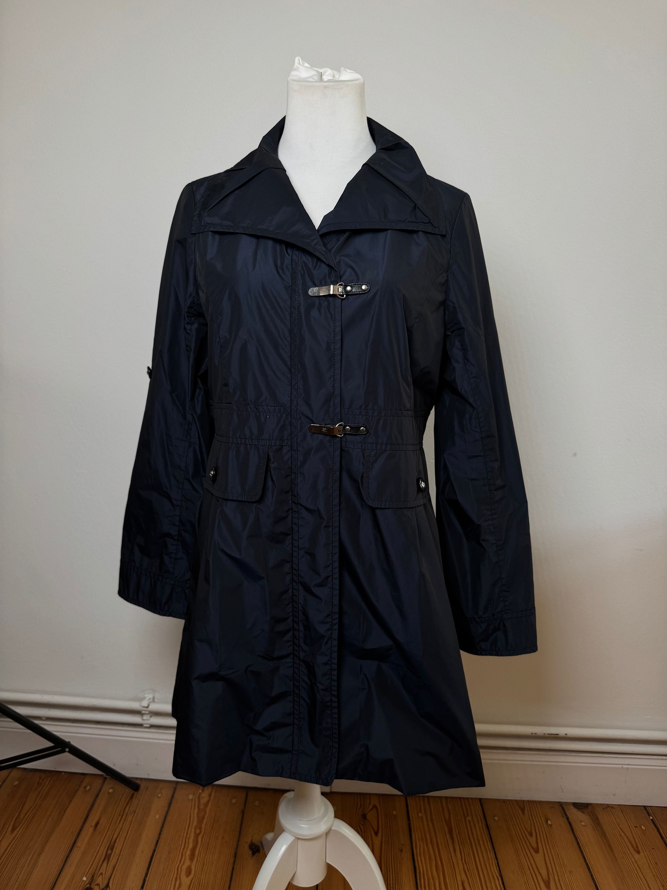 Courreges Vintage Polyester Short Trenchcoat Navy 38/M Size M / US 6-8 / IT 42-44 - 1 Thumbnail