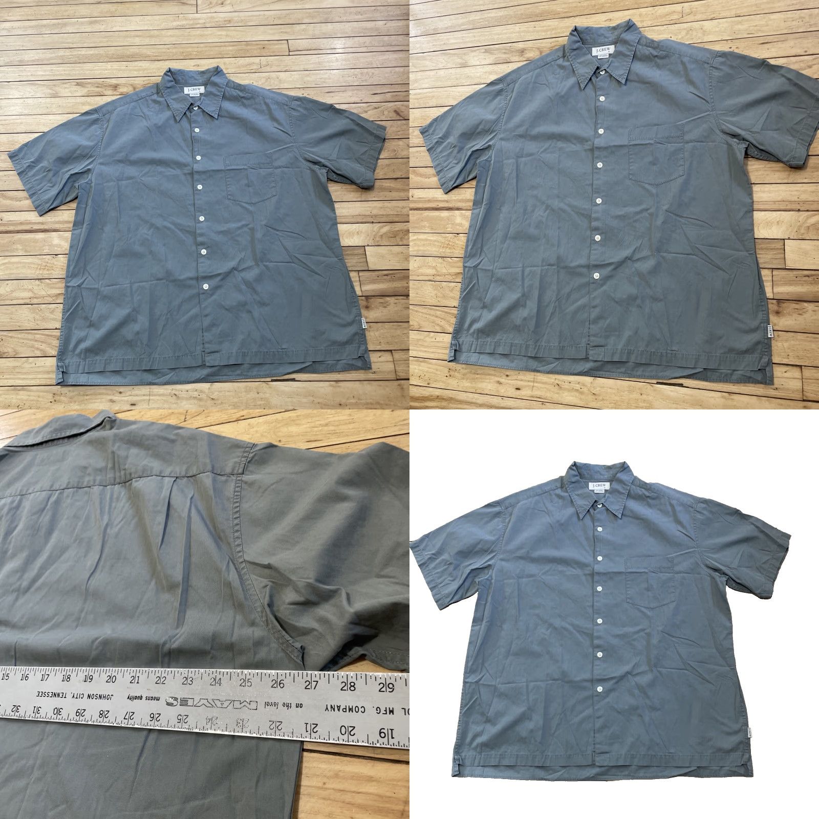 J.Crew VINTAGE J. Crew Shirt Men XL Green Button Light Twill Safari Pocket Classic Cotton Camp Shirt Size US XL / EU 56 / 4 - 10 Thumbnail