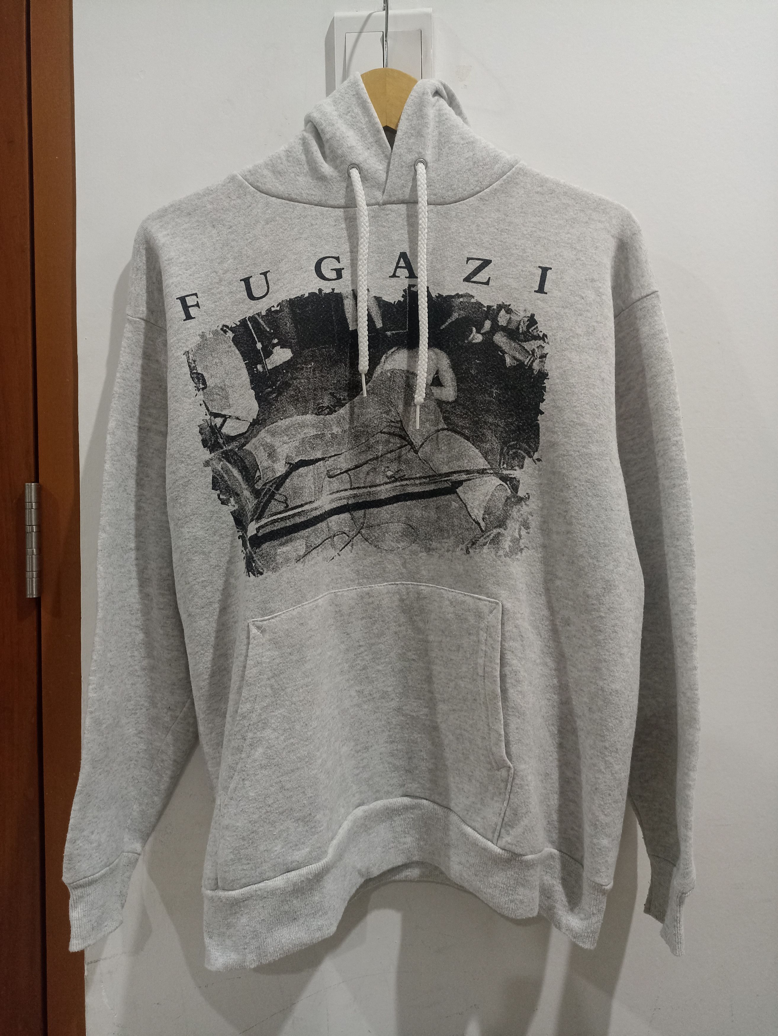 image of Archival Clothing x Band Tees Fugazi Reapater Hoodie in Grey, Men's (Size Medium)