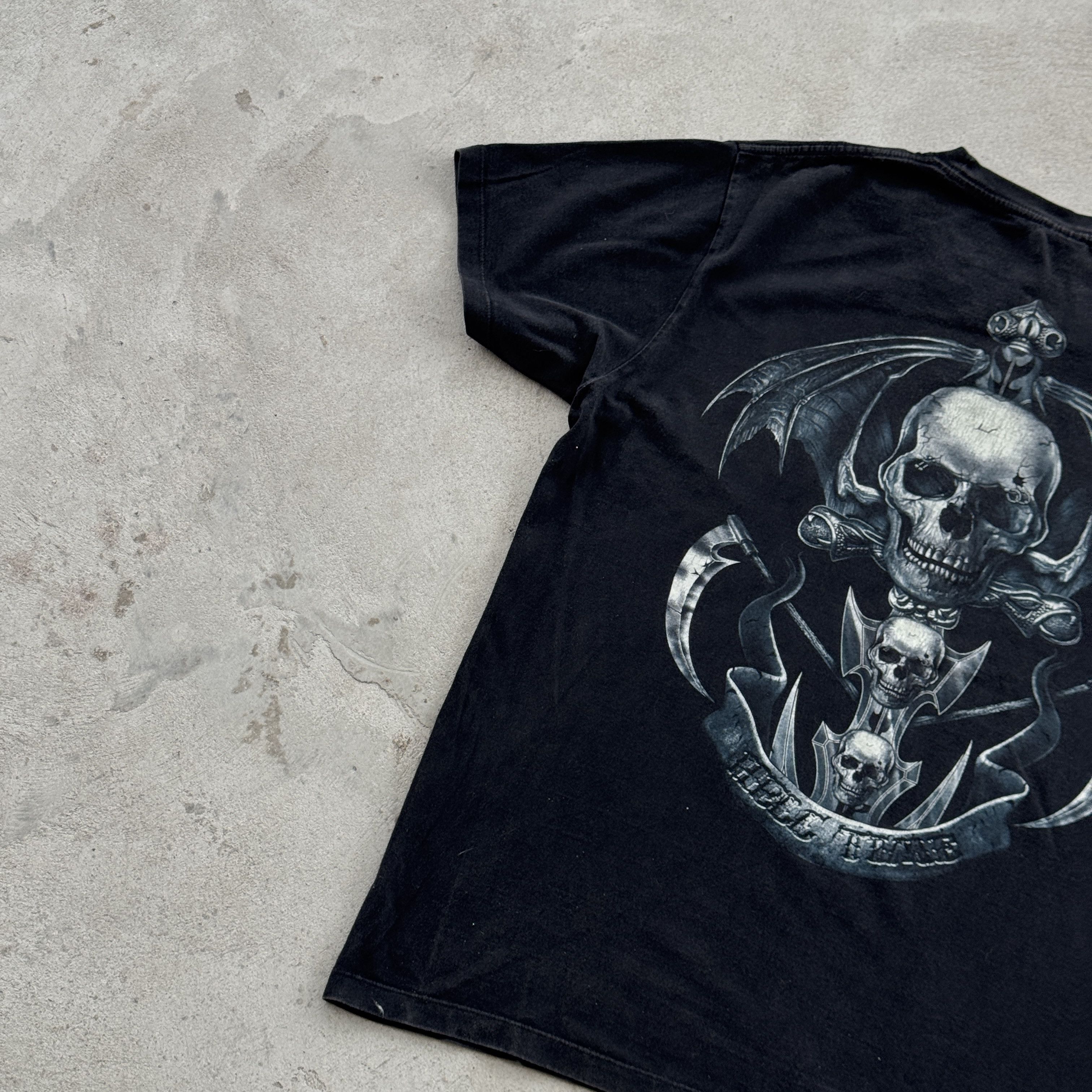 Band Tees Wild Grim Reaper Sword Winged Skull Graphic Tee Shirt L Size US L / EU 52-54 / 3 - 7 Thumbnail