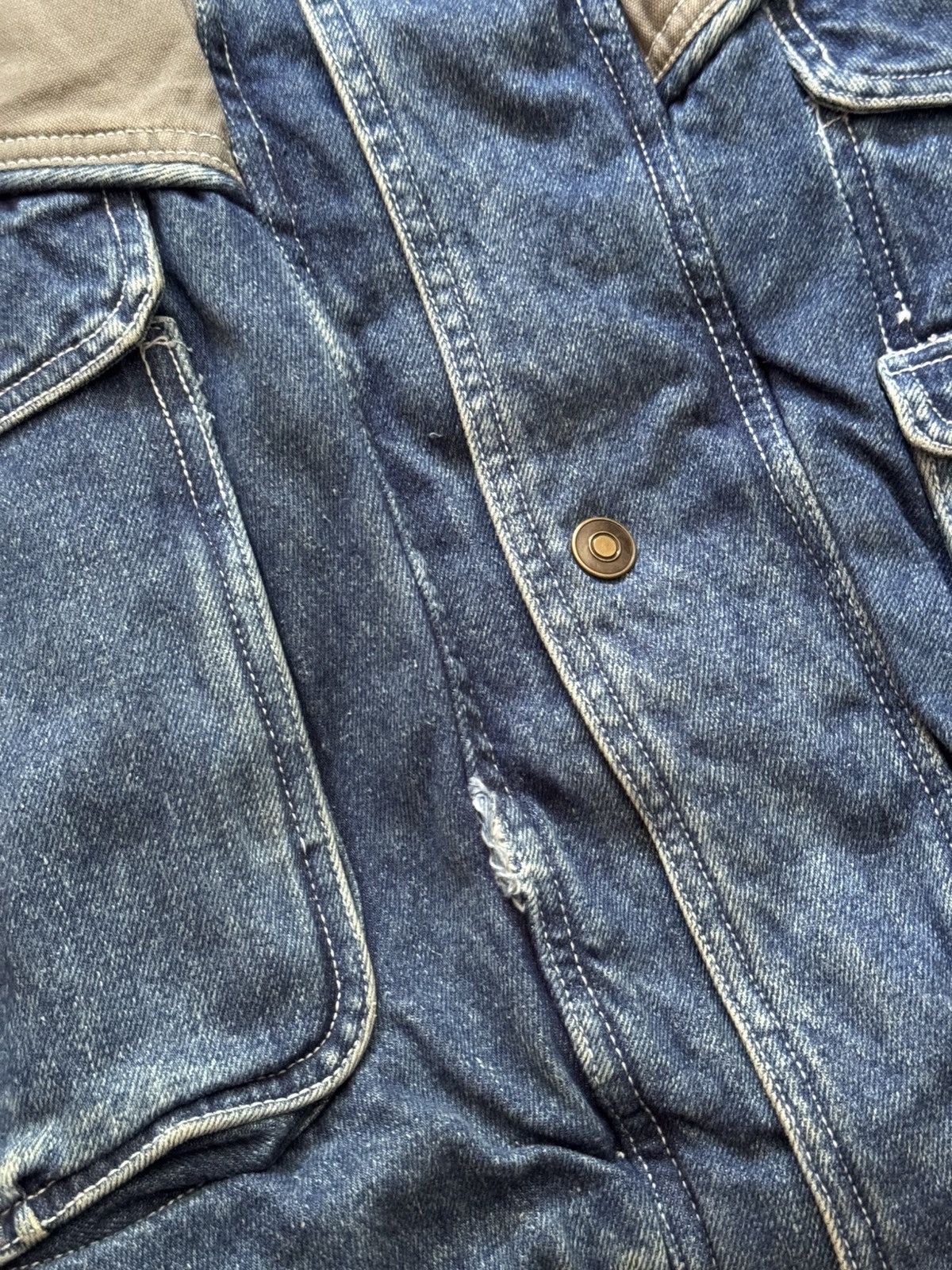 Vintage Vintage 90’s Archival Denim Jeans Baggy Japanese Jacket Size US XL / EU 56 / 4 - 2 Thumbnail