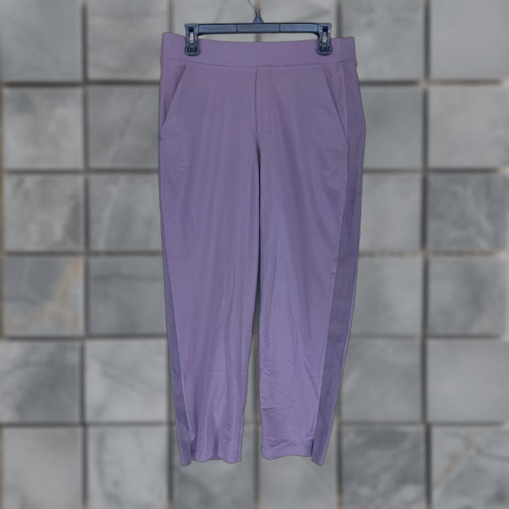 Athleta Athleta Women's Brooklyn Purple Jogger Pants 8 Ribbed Side Detail Elastic Waist Slit Textured Breathable Athletic Activewear Jogger Pants Womens Size 30" / US 8 / IT 44 - 1 Thumbnail
