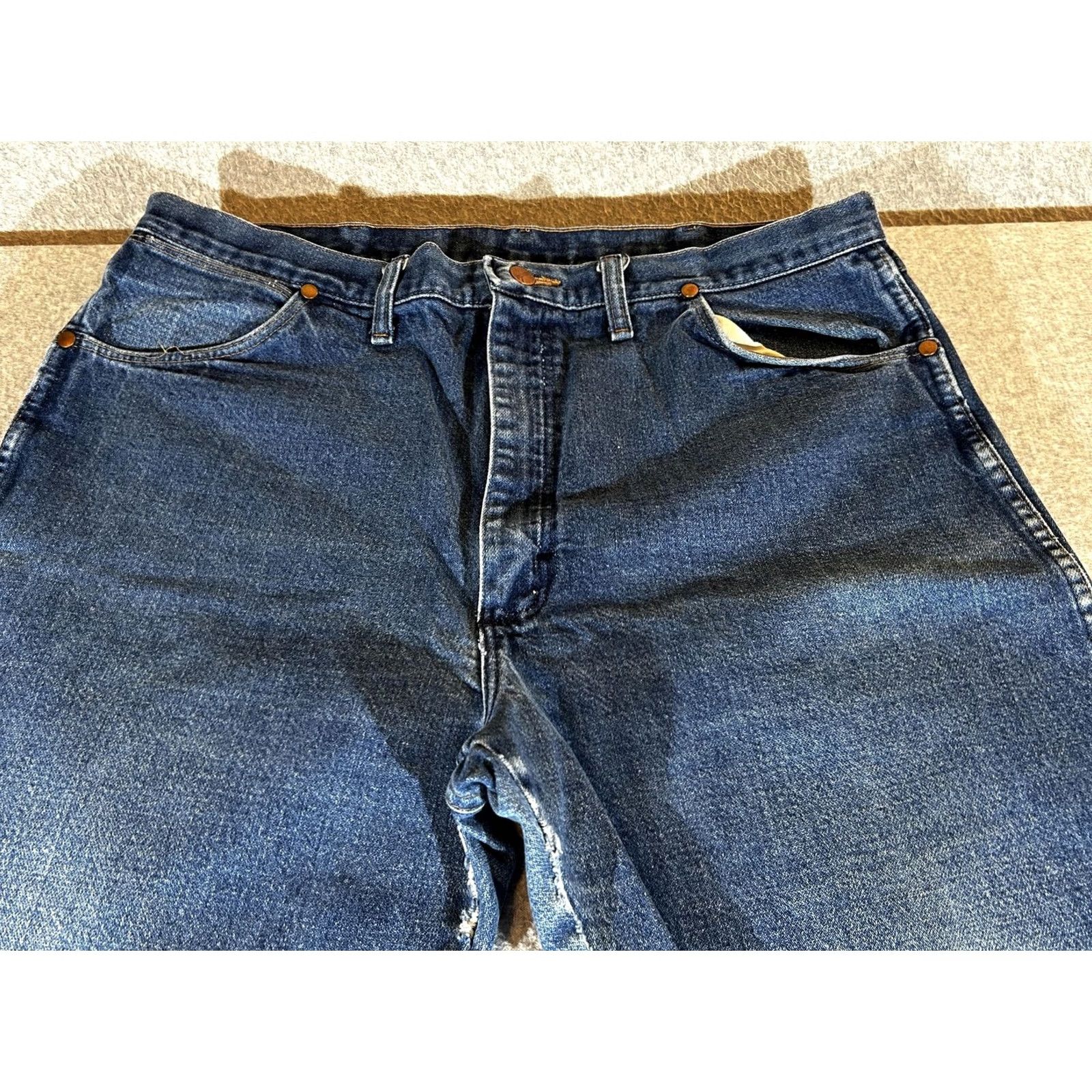 Wrangler VINTAGE Wrangler Jeans Mens 38x34 Cowboy Cut Western Workwear USA 13MWZ Blue Size US 38 / EU 54 - 2 Thumbnail