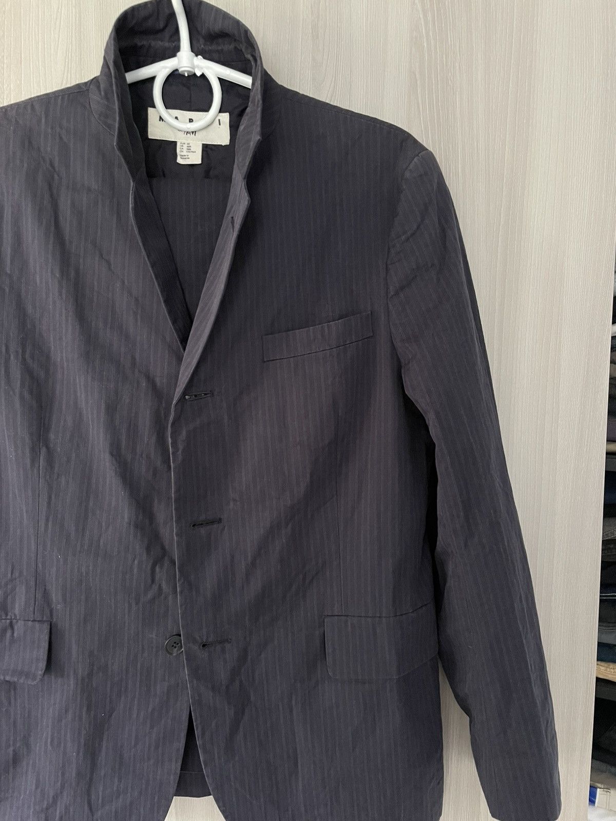 Designer × Marni Marni x H&M Gray Striped Cotton 2 Piece Suit Hypebeast Blaze Size 38R - 7 Thumbnail