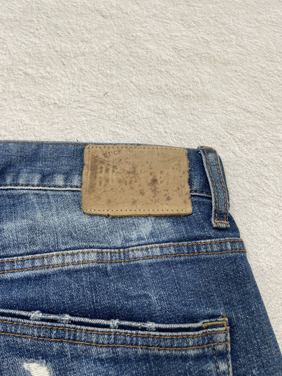 Japanese Brand 2000s Buckaroo Heavy Distressed Denim Ripped Jeans Wash LGB Size US 35 - 11 Thumbnail
