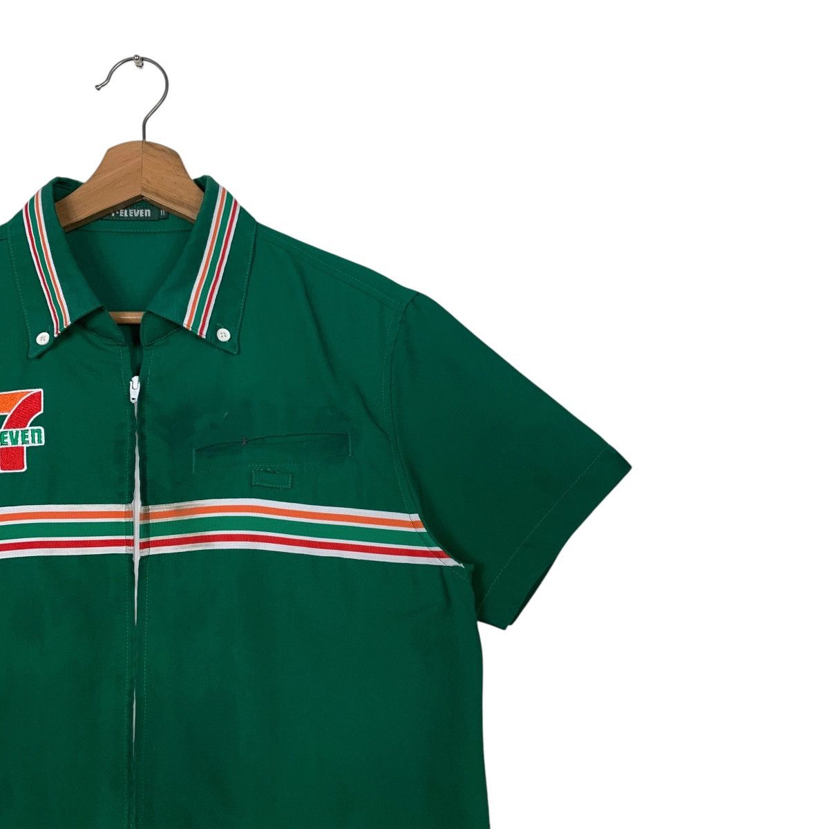 Japanese Brand Vintage 7 ELEVEN Big Logo SS Green Uniform Jacket #2584-C117 Size US M / EU 48-50 / 2 - 5 Thumbnail