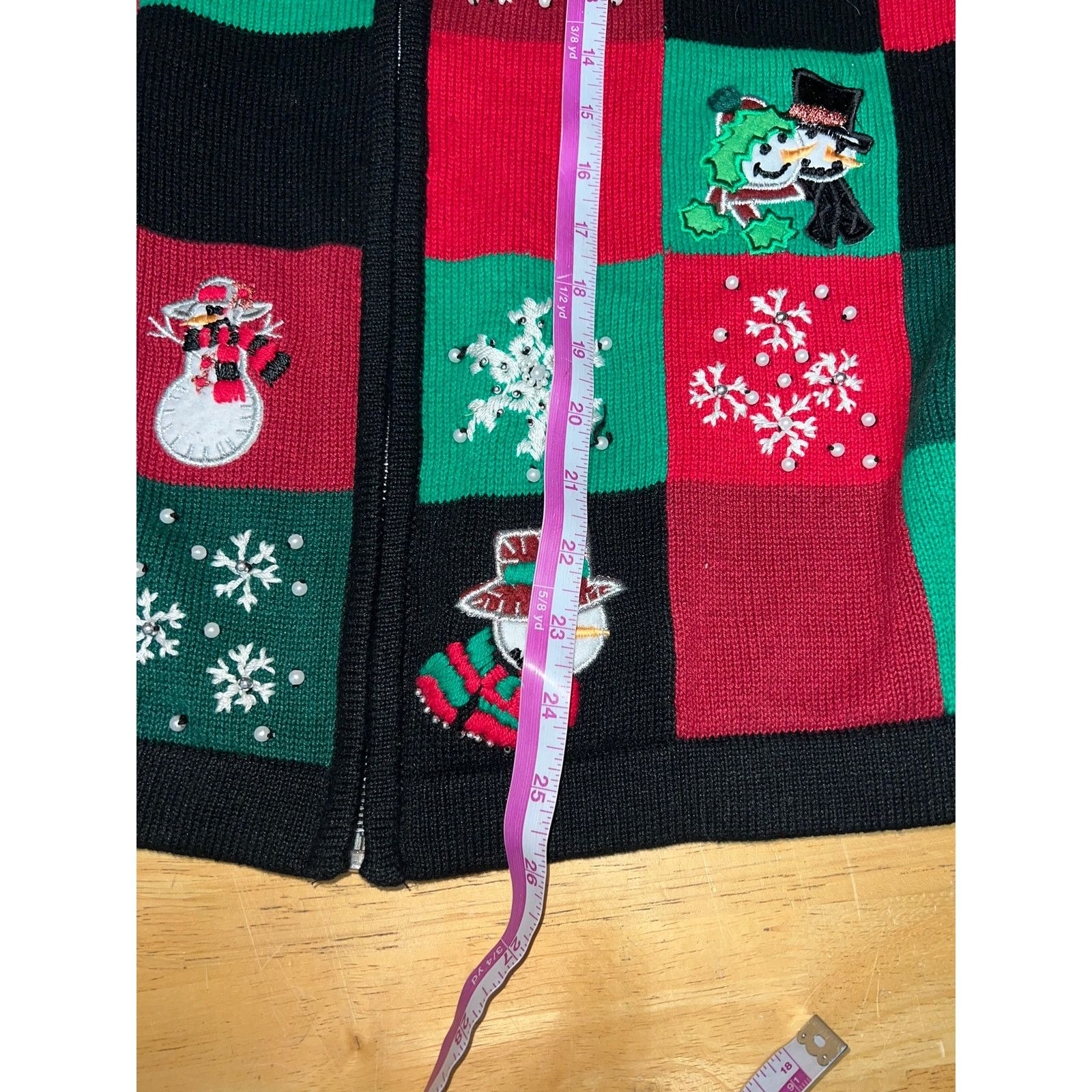 Vintage Womens Basic Editions Holdiay Christmas Sweater Full Zip L Size L / US 10 / IT 46 - 8 Thumbnail