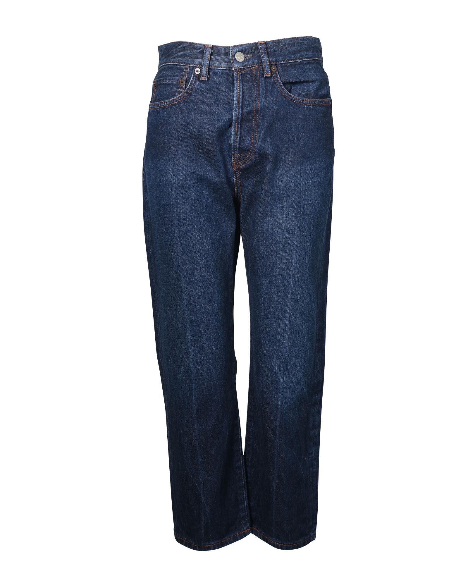 image of Blue Straight Cut Cotton Jeans By Acne Studios, Women's (Size 27)