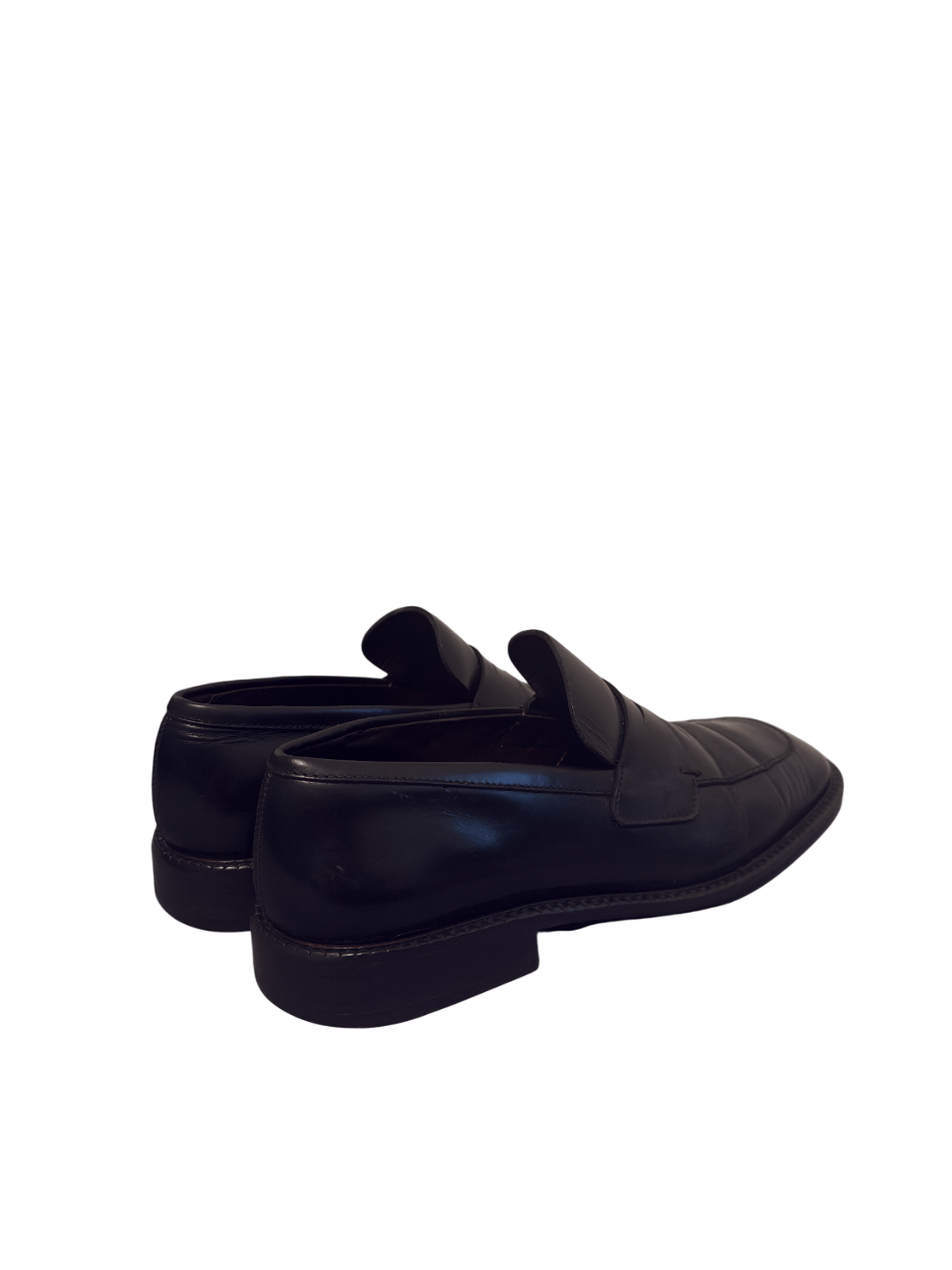 Prada Prada Black Leather Penny Loafers Vero Cuoio Size US 8 / EU 41 - 8 Thumbnail