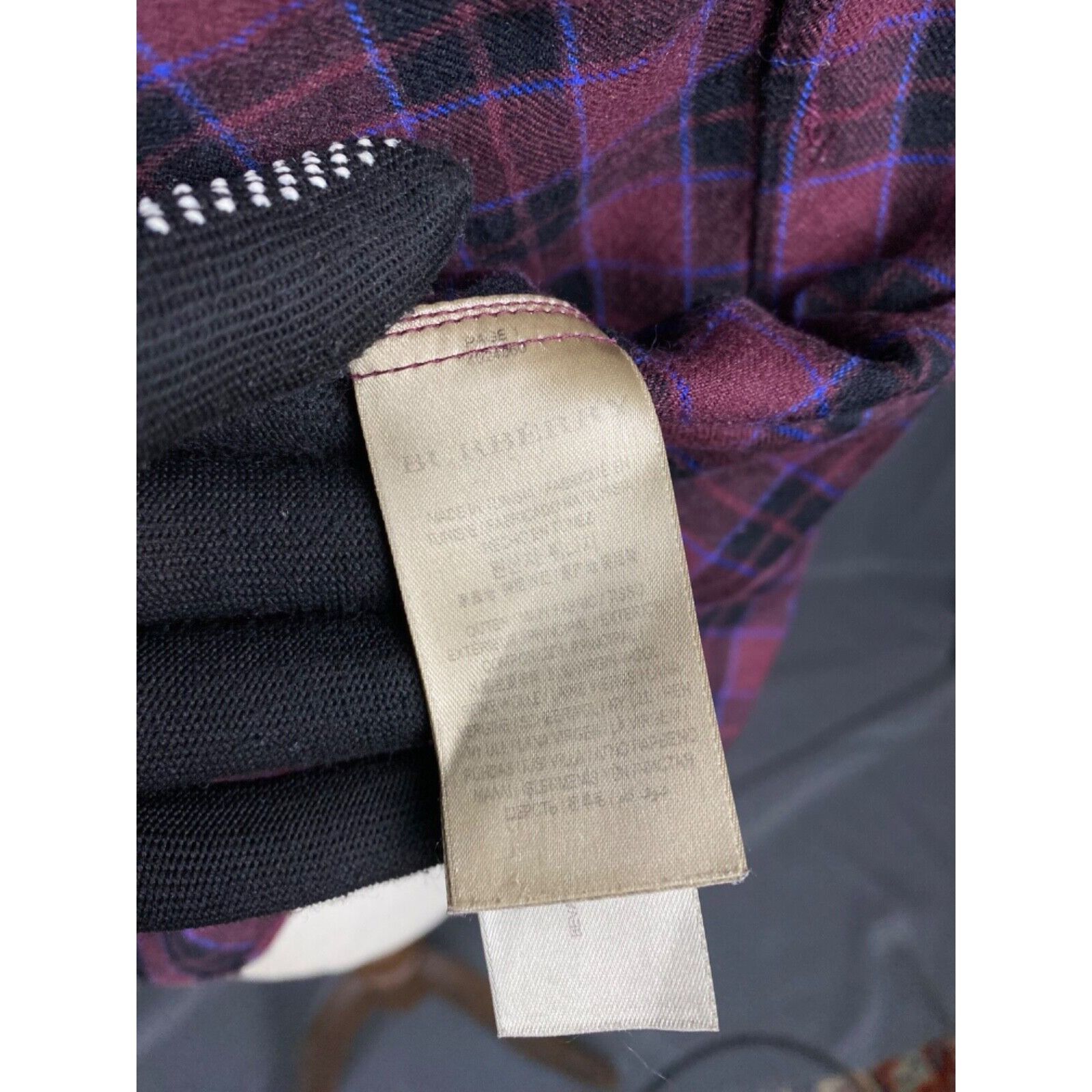 Burberry Burberry Men's Purple Checked Wool Linen Shirt Size S Size US L / EU 52-54 / 3 - 11 Thumbnail