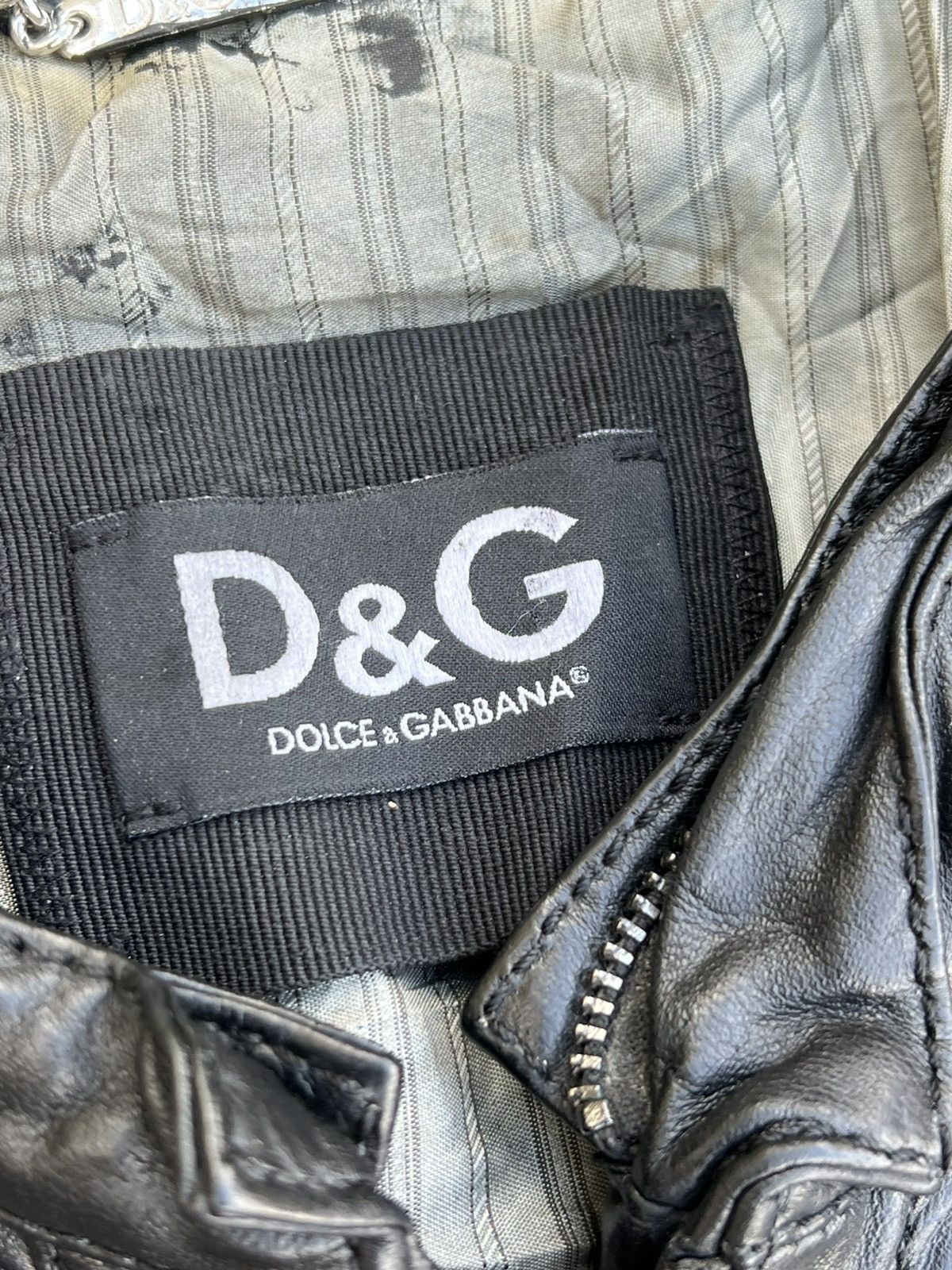Dolce & Gabbana D&G ARCHIVAL “MULTI-ZIP” BLACK LAMBSKIN MOTO JACKET-size 50 Size US M / EU 48-50 / 2 - 12 Thumbnail