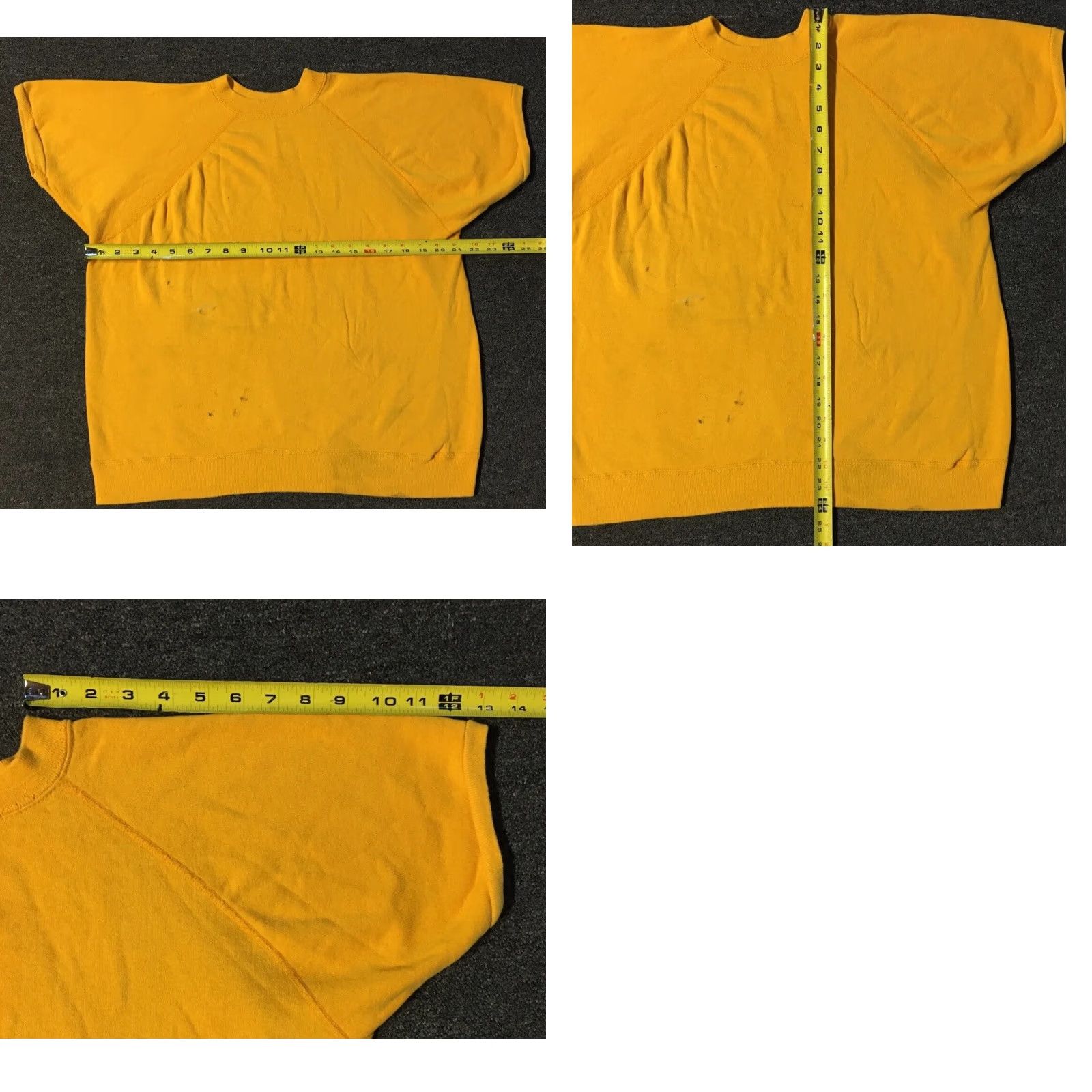 Vintage VINTAGE 70s Faded Distressed Short Sleeve Sweatshirt S USA Grunge Skate Surf Punk Biker Shirt Men Yellow 90s 80s Punk Rock USA College Vintage Size US S / EU 44-46 / 1 - 8 Thumbnail