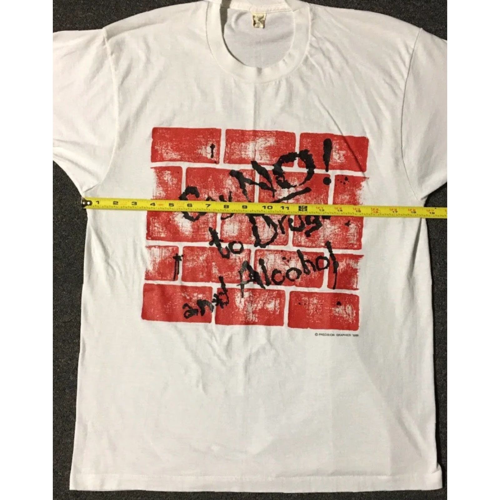 Vintage VINTAGE Say No To Drugs & Alcohol Shirt S White 80s 420, 90s, Retro, Punk, Graffiti, Humor, Joke Mens Shirt Size US S / EU 44-46 / 1 - 7 Thumbnail