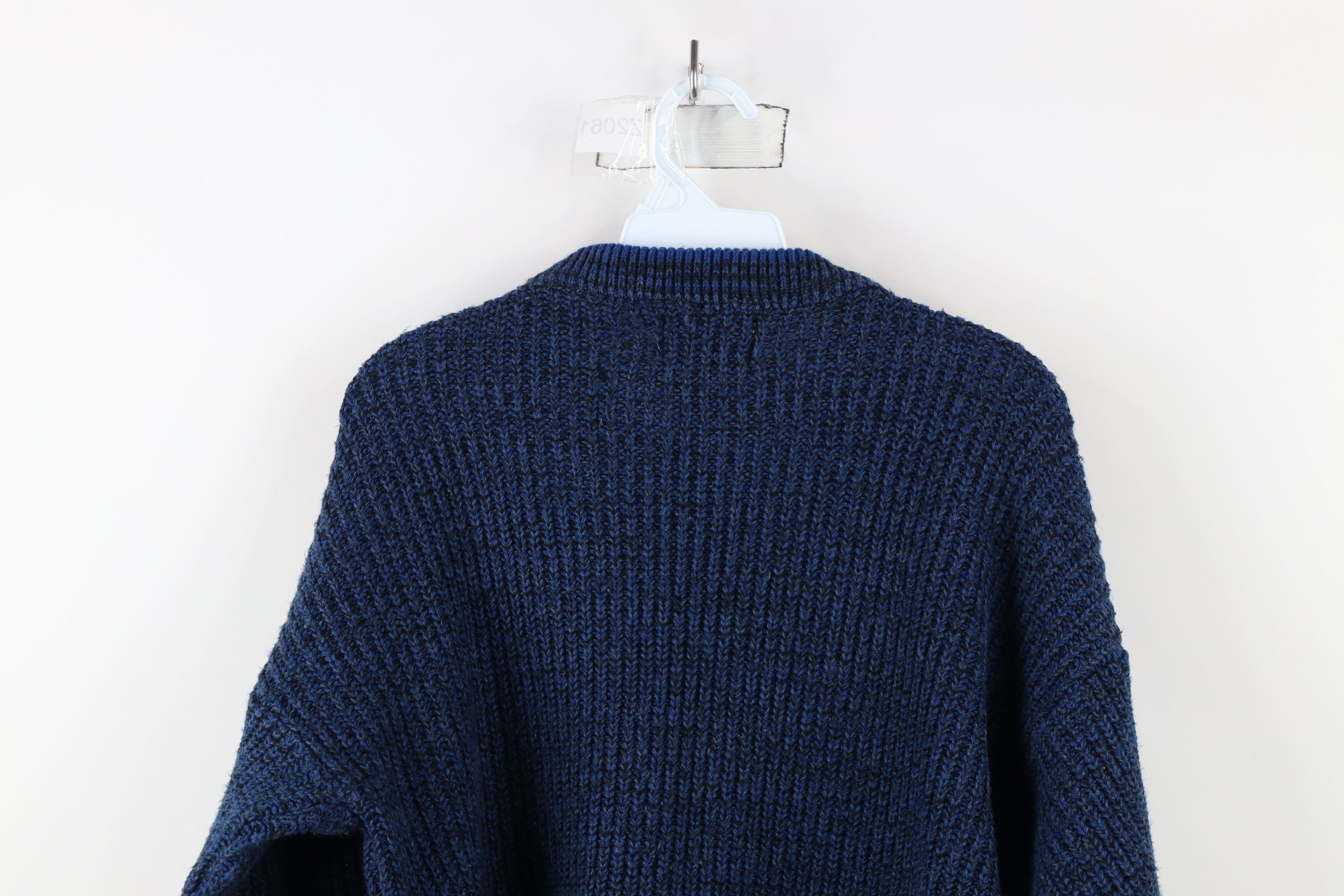 Vintage Vintage 90s Streetwear Blank Chunky Ribbed Knit Sweater Size US L / EU 52-54 / 3 - 8 Thumbnail