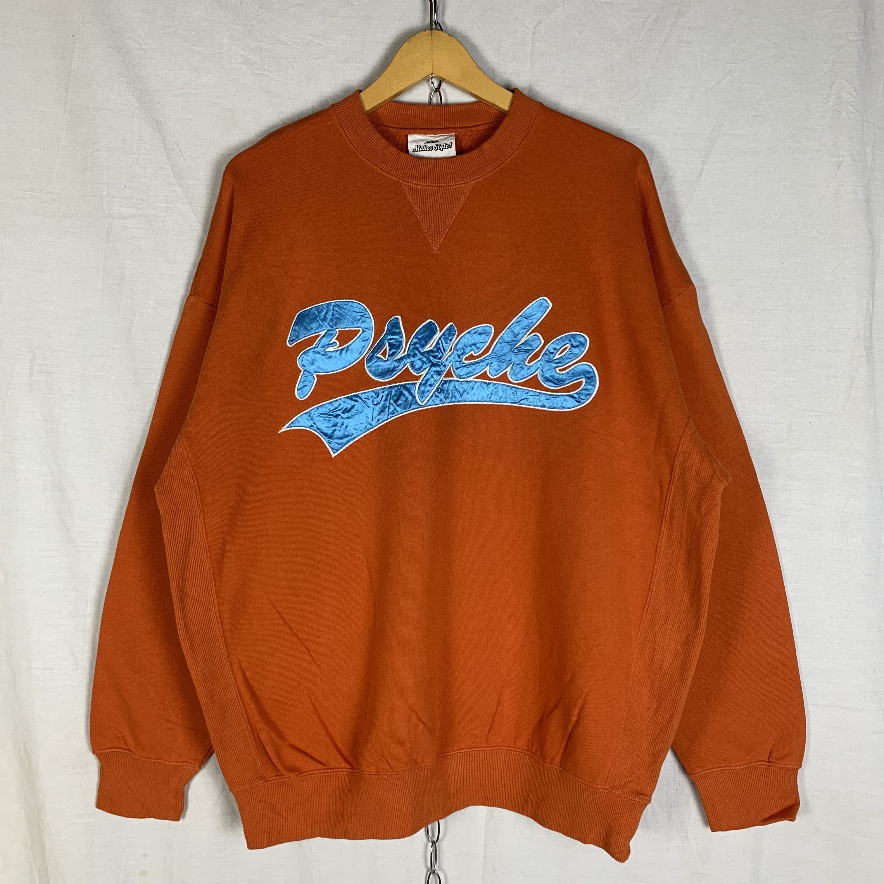Japanese Brand Psyche Sweatshirt Crewneck Orange Size US L / EU 52-54 / 3 - 1 Thumbnail
