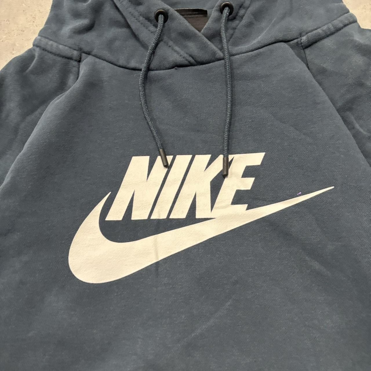 Nike × Vintage Crazy Vintage Y2K/2000s Navy Blue Boxy Nike Essential Streetwear Hoodie! Size US XL / EU 56 / 4 - 5 Thumbnail