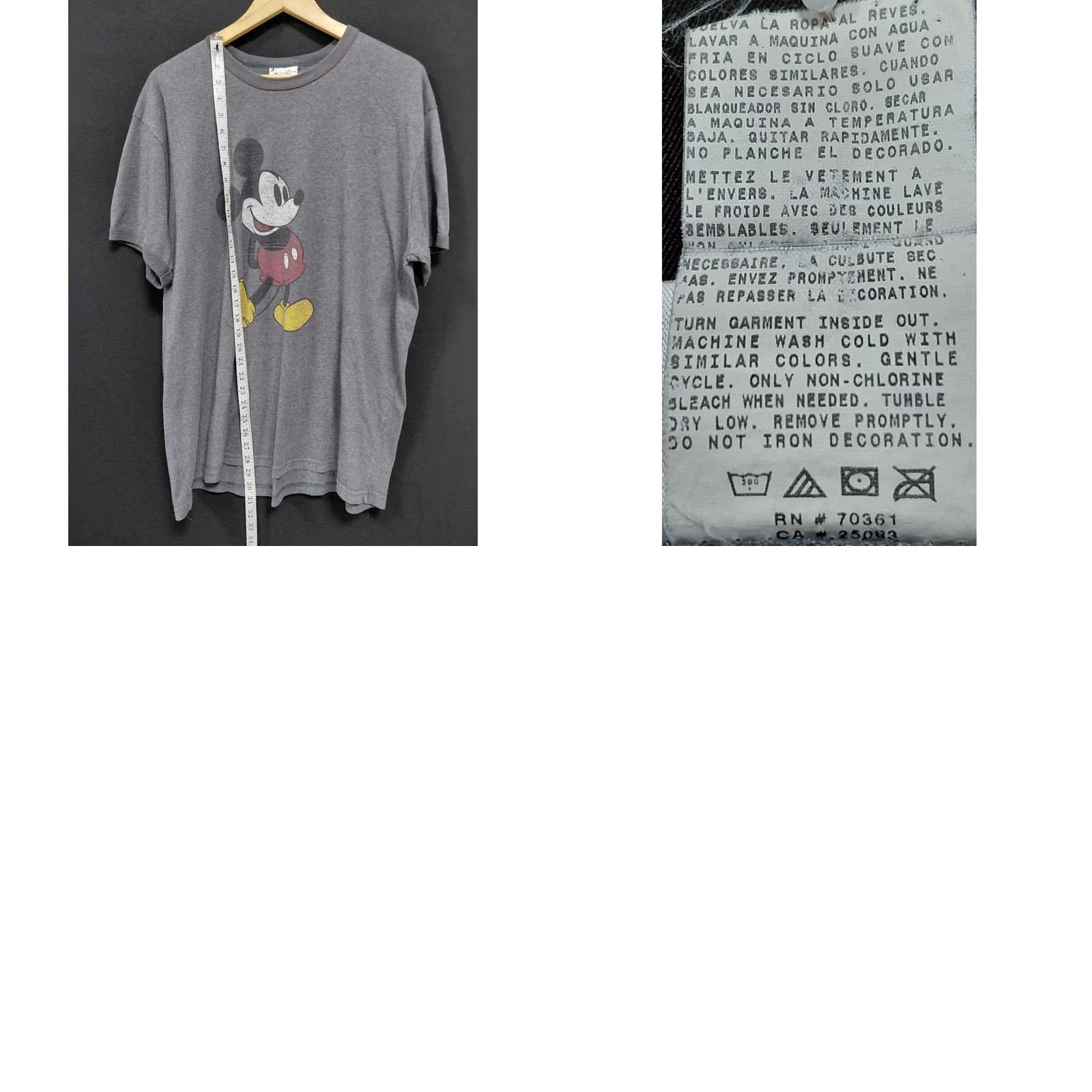 Disney Walt Disney World Shirt Mens XL Gray Mickey Mouse Graphic Print Knit Men Size Size US XL / EU 56 / 4 - 8 Thumbnail