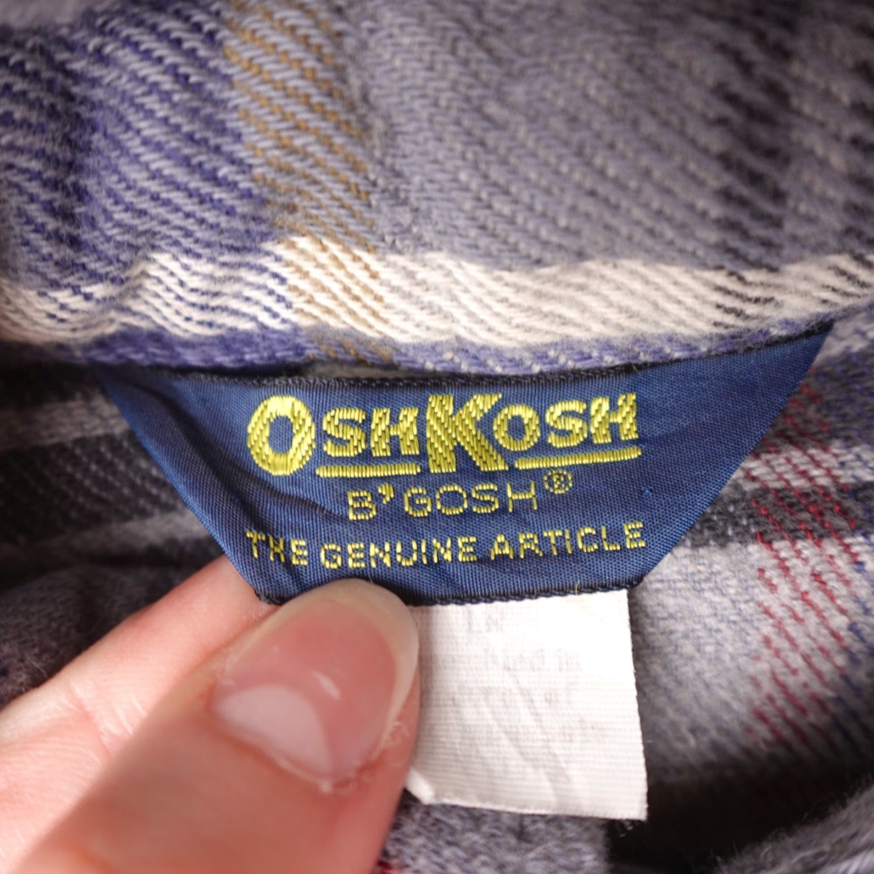 Vintage VINTAGE OshKosh B'gosh Flannel Shirt Mens L Gray Blue Plaid Long Sleeve Shirt Size US L / EU 52-54 / 3 - 2 Thumbnail