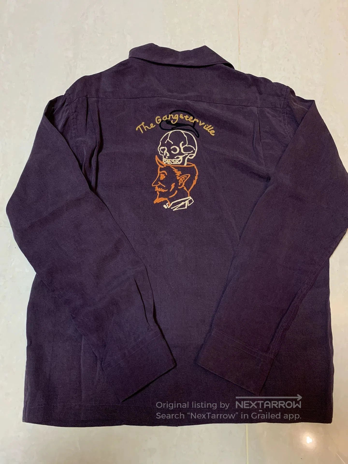 Gangster Doodles GANGSTERVILLE Silk Purple Shirt. Size US M / EU 48-50 / 2 - 2 Thumbnail