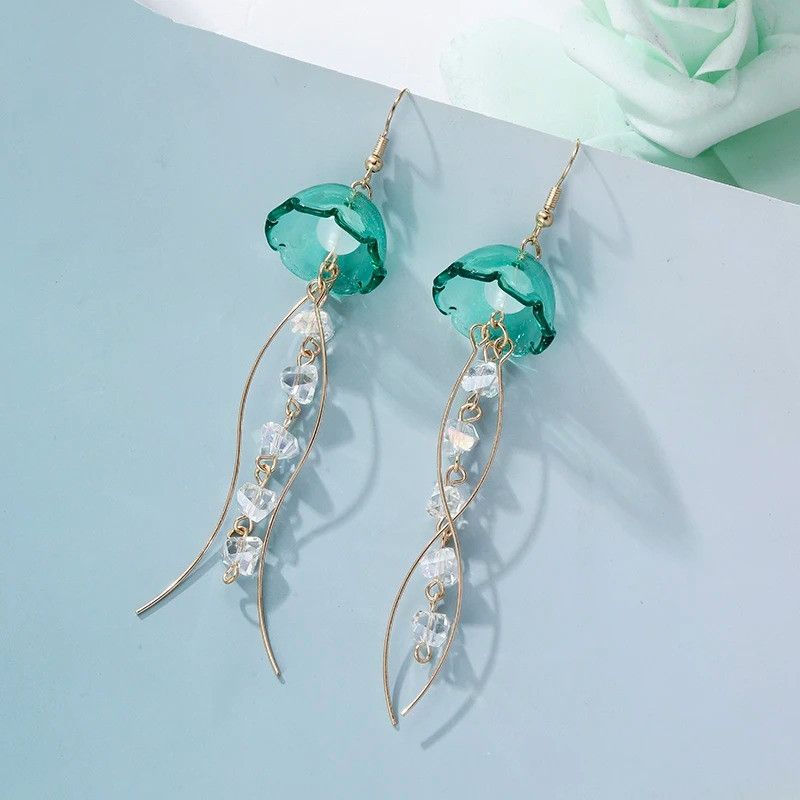 Other Jellyfish Tassels Dangle Earrings Fashion Ear Jewelry Gift Size ONE SIZE - 4 Thumbnail