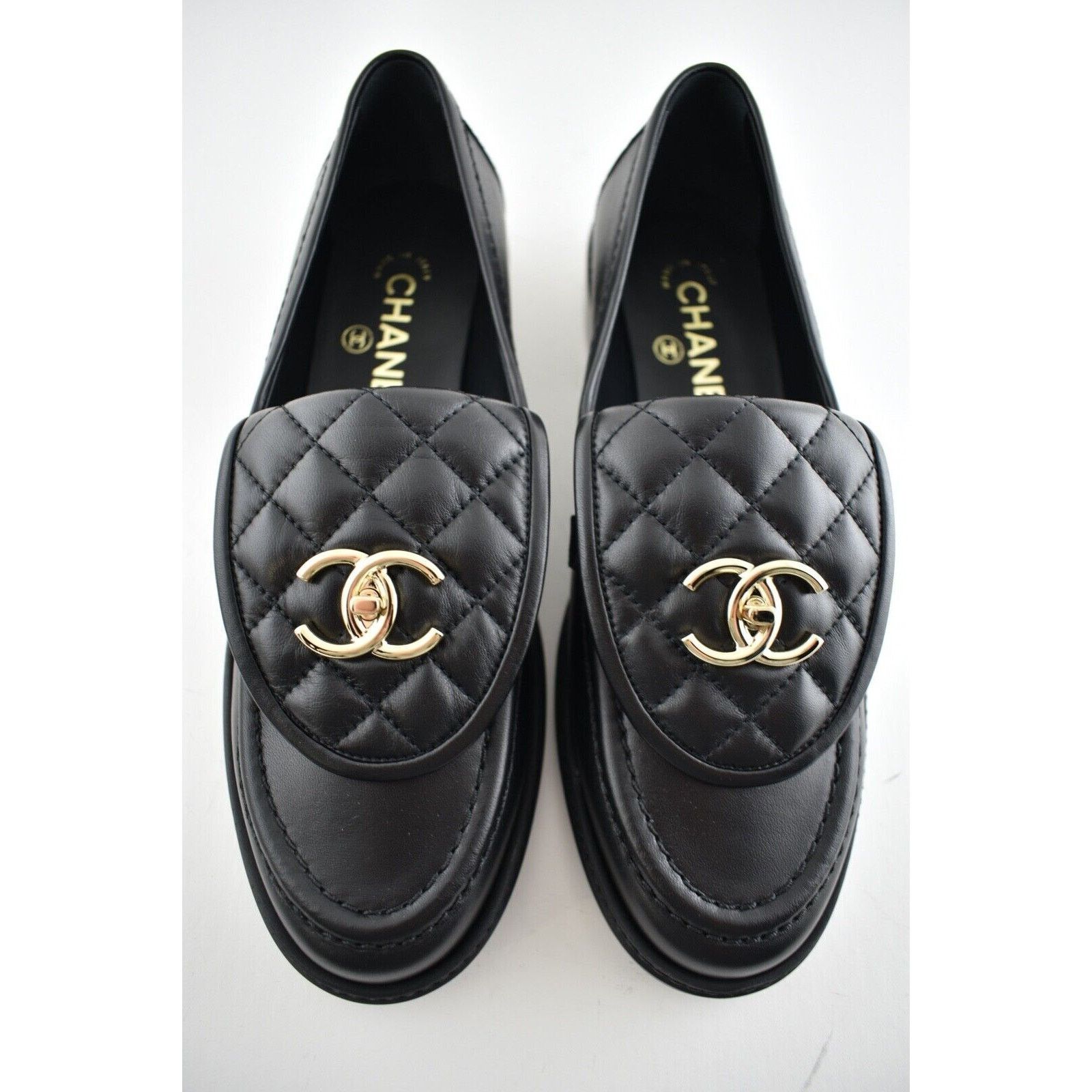 Chanel REV Quilted Flap Turnlock CC Mule Slip On Flat Loafer 40 Size US 10 / IT 40 - 1 Thumbnail