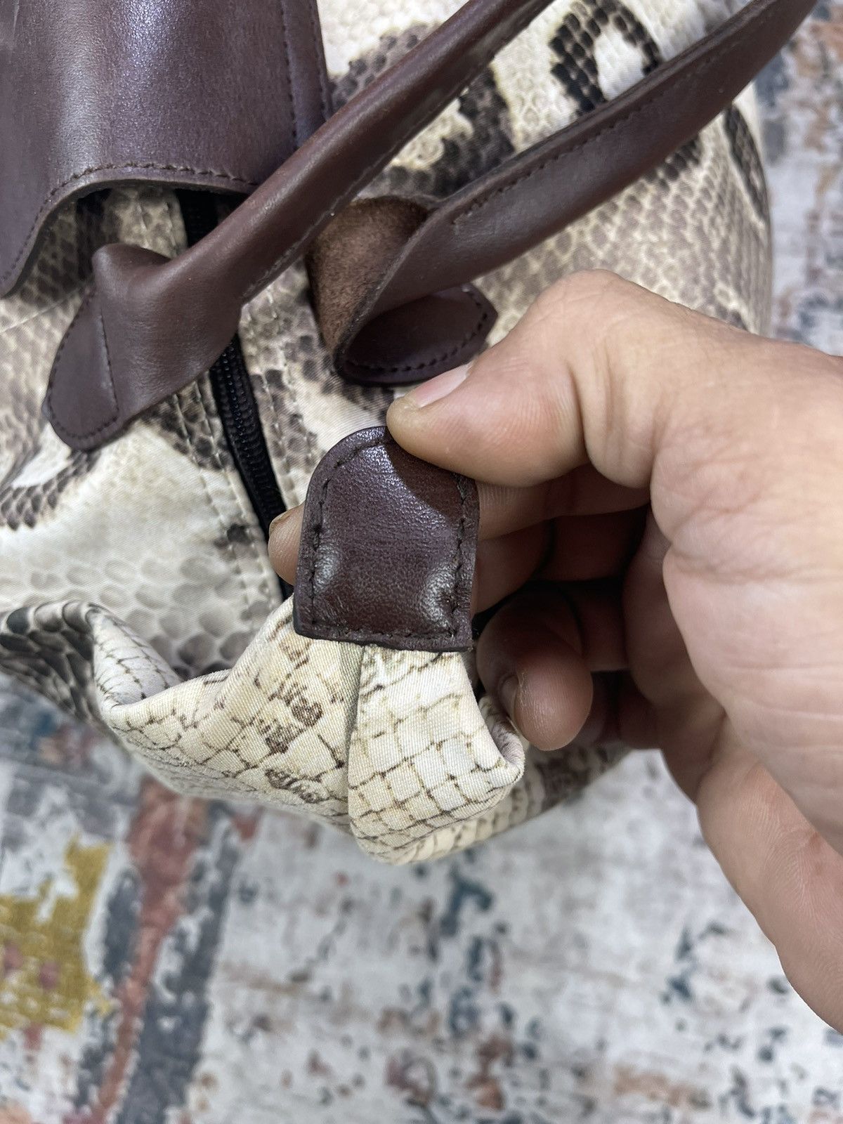 Longchamp Longchamp Le Pliage Snake Skin Print Tote Bags Size ONE SIZE - 13 Thumbnail
