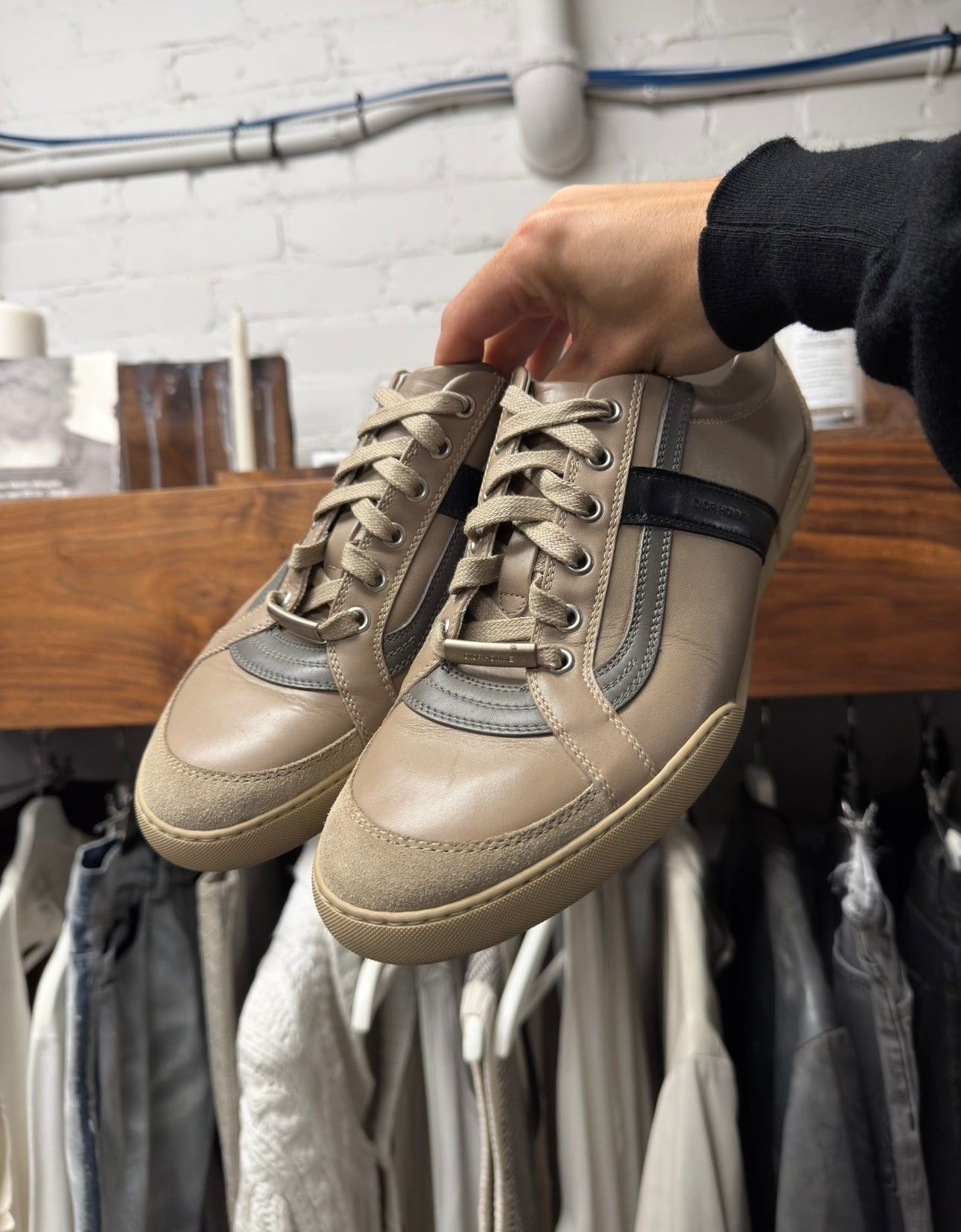 Dior Dior Homme By Hedi Slimane ‘B21’ Brown Leather Low Top Sneakers Size US 10 / EU 43 - 3 Thumbnail