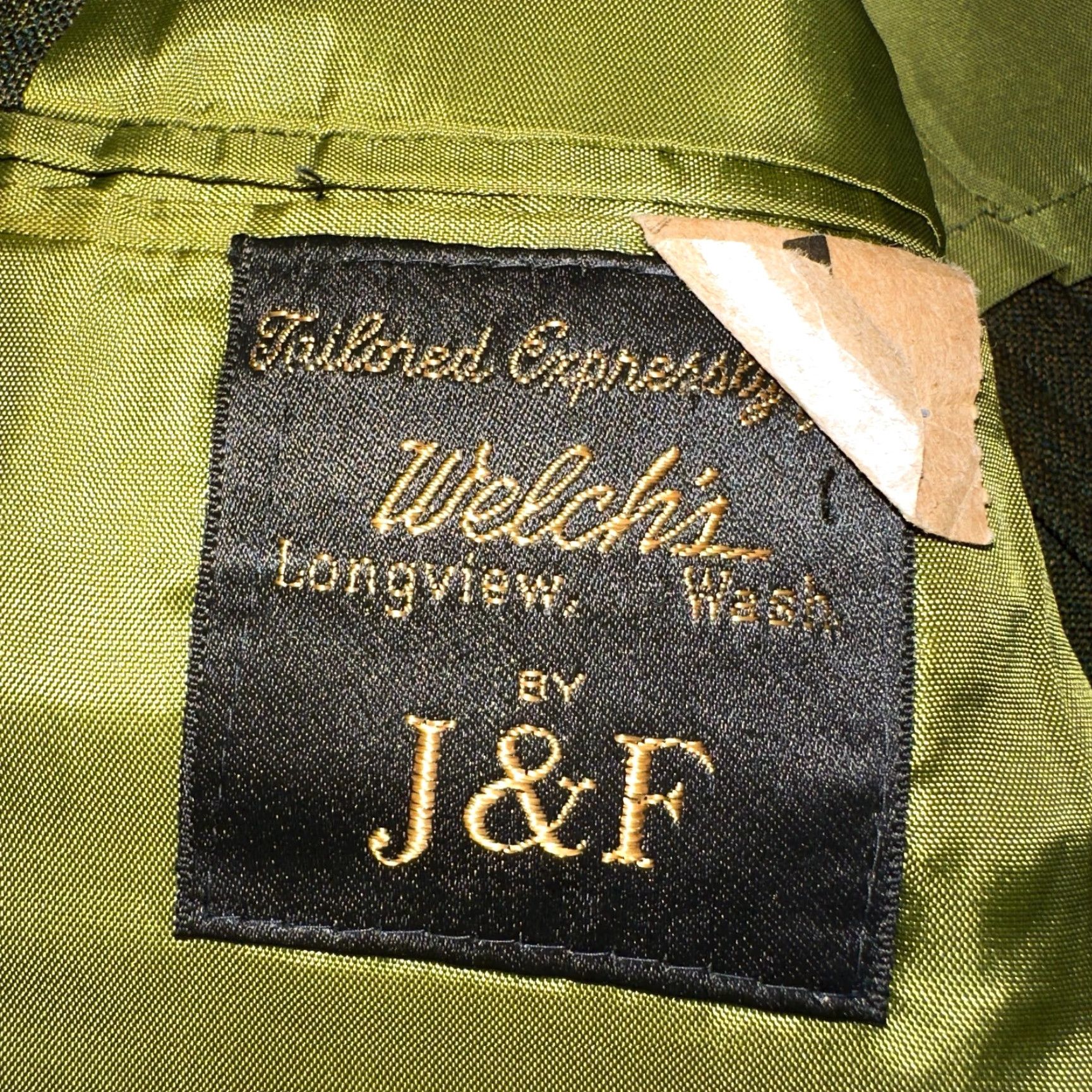 Vintage 1960s Avocado Green Blazer Sport Coat Mens 44 Suit Jacket VTG Union 60s J&F Size 44R - 4 Thumbnail