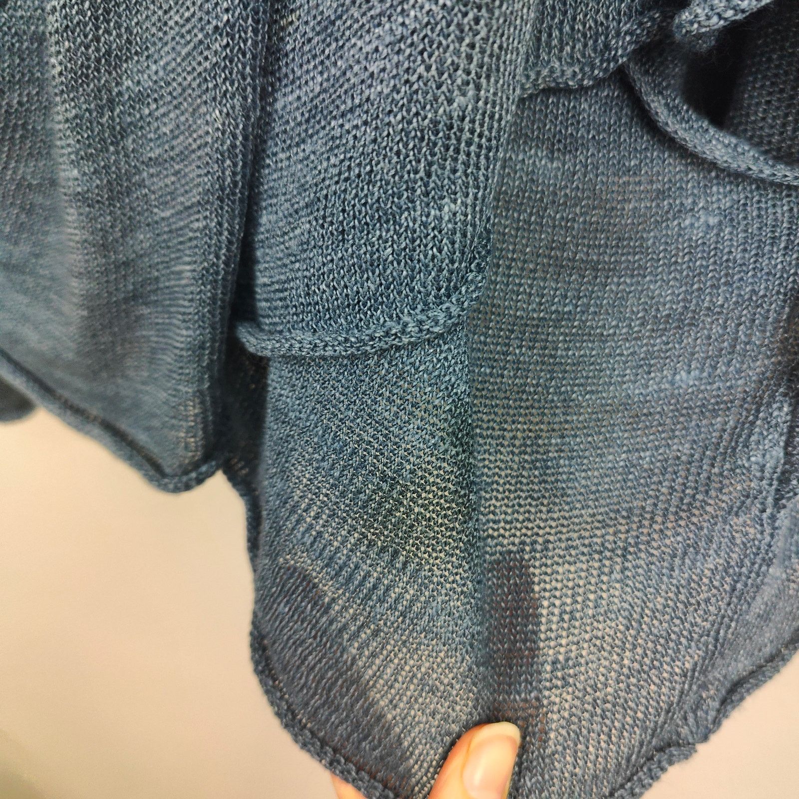 eskandar Eskandar Linen Blend Top Womens One Size Blue Open Knit Size ONE SIZE - 5 Thumbnail