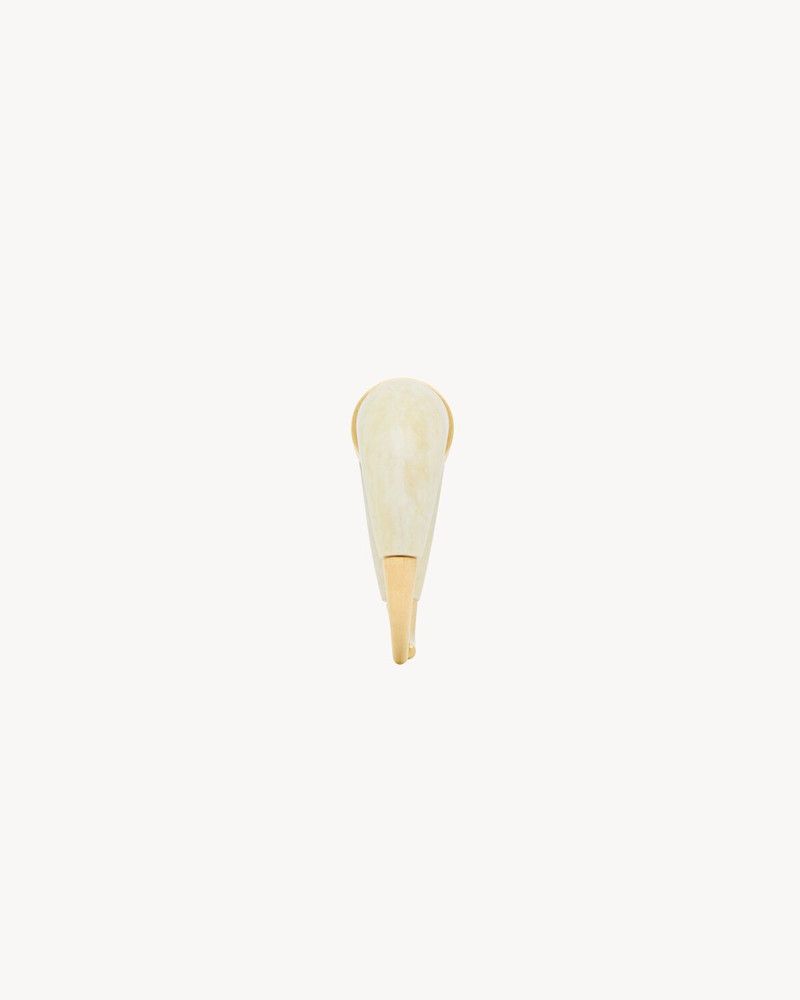 Saint Laurent Paris o1bcso1str0226 Size:S/Horn Cuff In Resin in White Size ONE SIZE - 3 Thumbnail