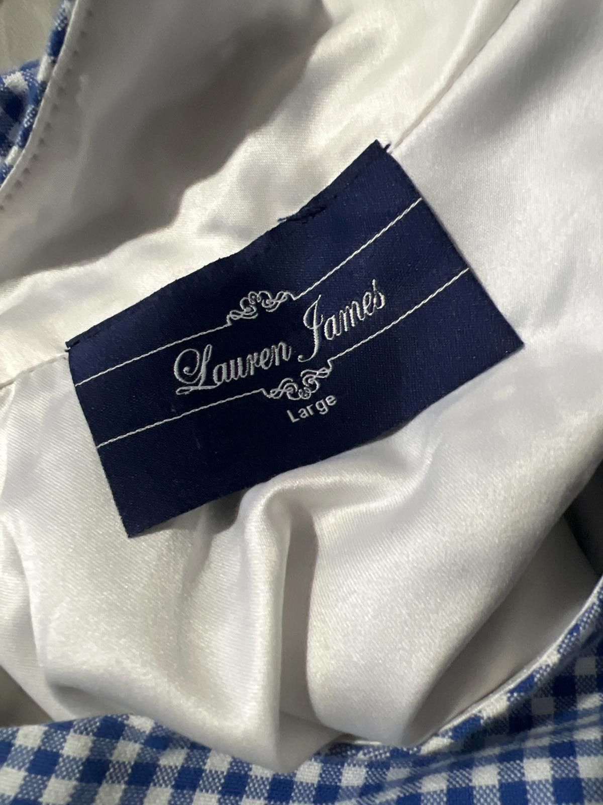 Other Lauren James Blue White Gingham Halter Tie Back L Retro Size L / US 10 / IT 46 - 7 Thumbnail