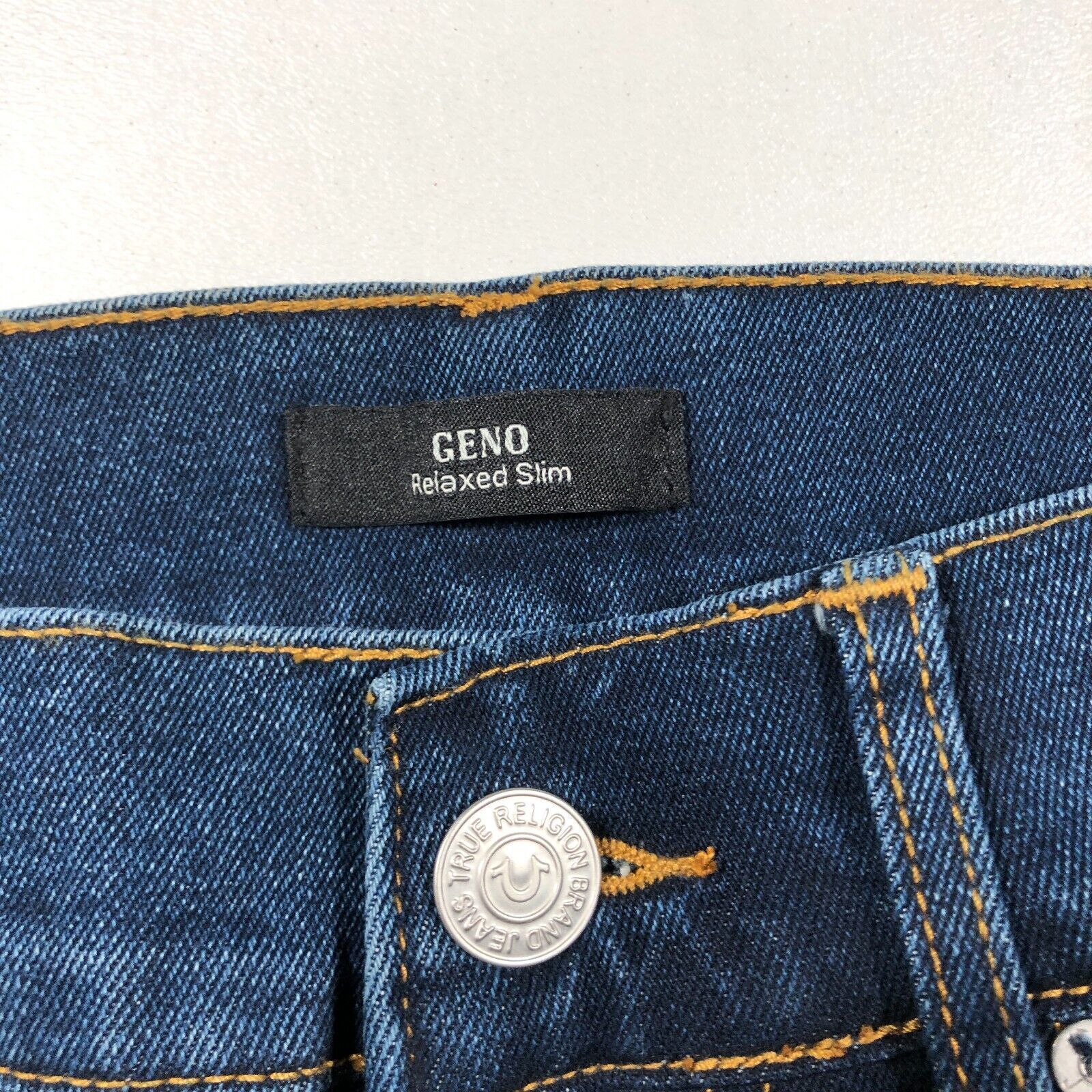 True Religion New True Religion Geno Relaxed Slim Dark Blue Jeans 33x32 Size US 33 - 8 Thumbnail