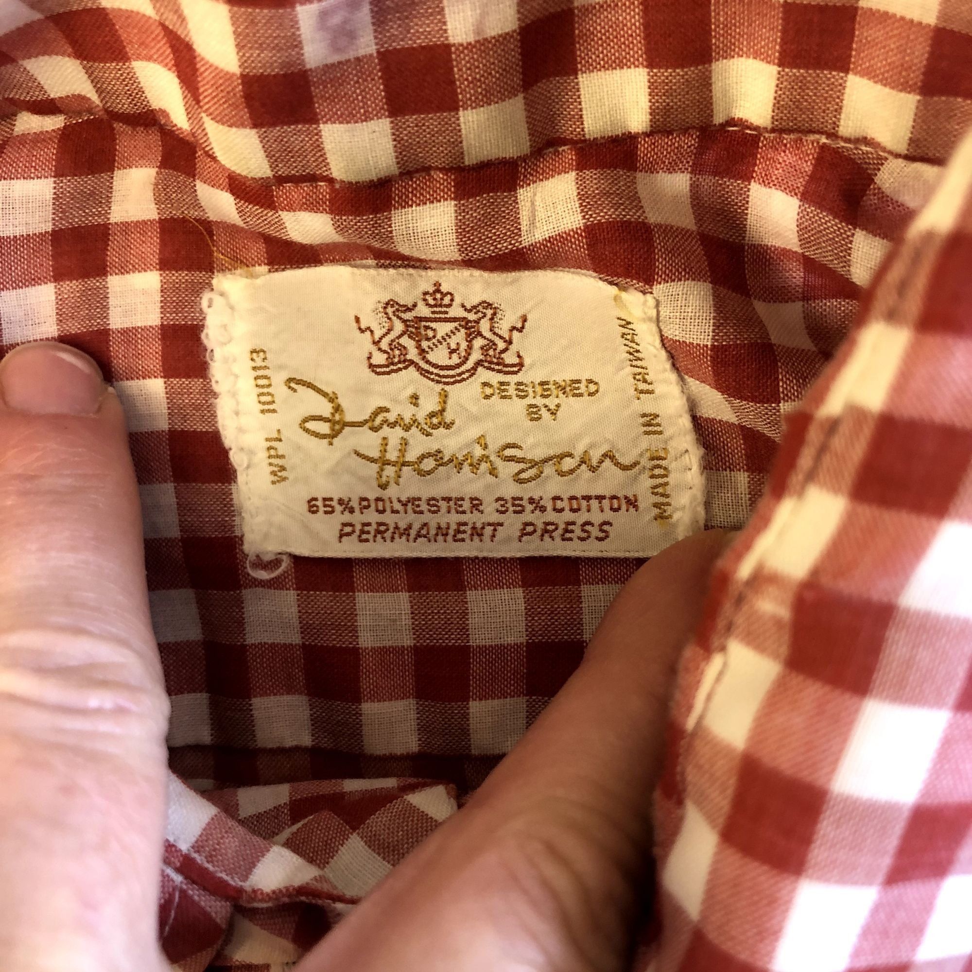 Other Vtg David Harrison Red CHECKERED MoD BUTTERFLLY Collar Shirt Size US L / EU 52-54 / 3 - 4 Thumbnail