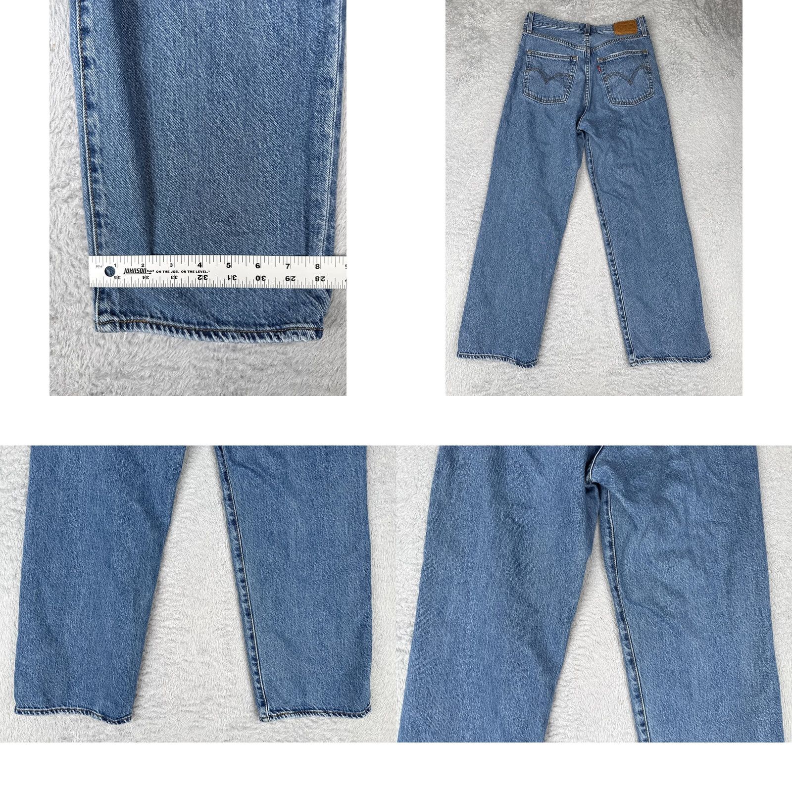 Levi's VINTAGE Levis Jeans Womens 27x27 Blue Denim Ribcage Straight Ankle Premium Big E Cotton Size 27" / US 4 / IT 40 - 10 Thumbnail