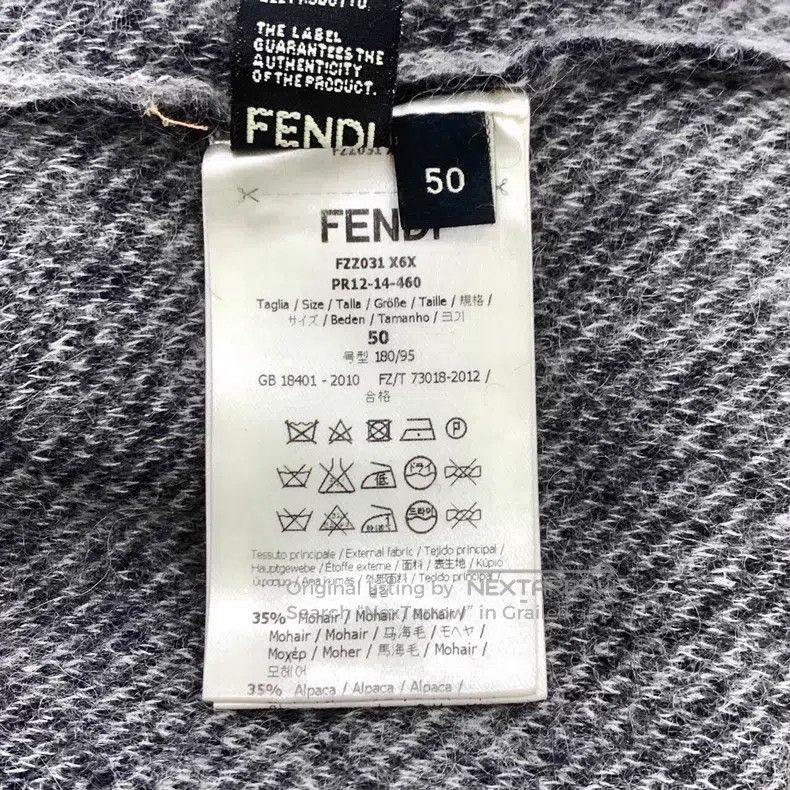 Fendi Fendi Logo letter grid design gray round neck knit Size US M / EU 48-50 / 2 - 6 Thumbnail